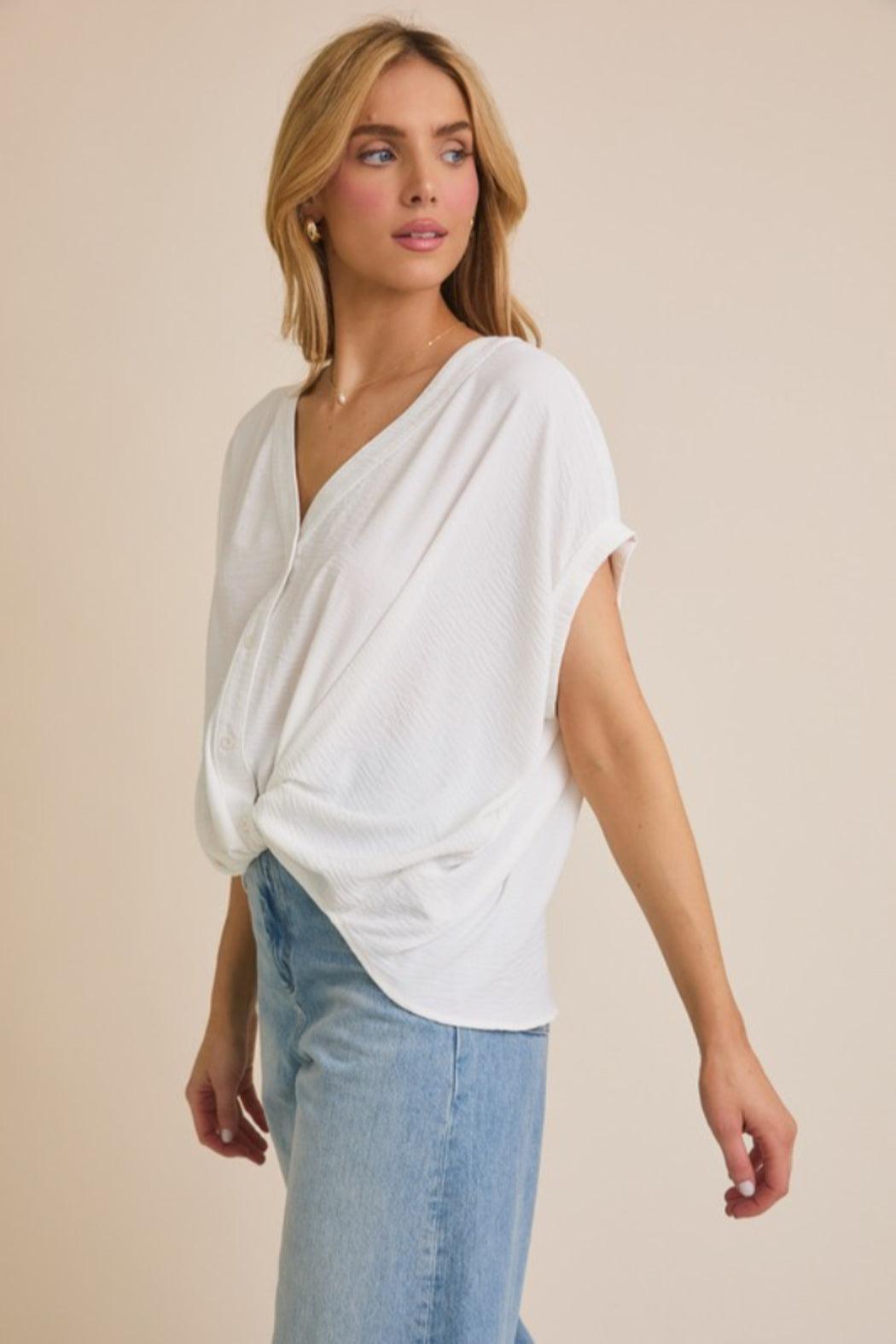 V Neck Button Down Top Product Image