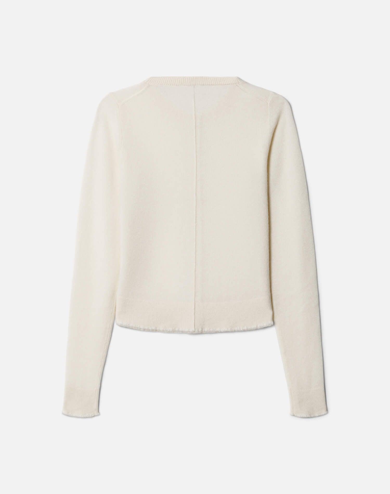 Cashmere Crewneck Cardigan - Ivory Female Product Image
