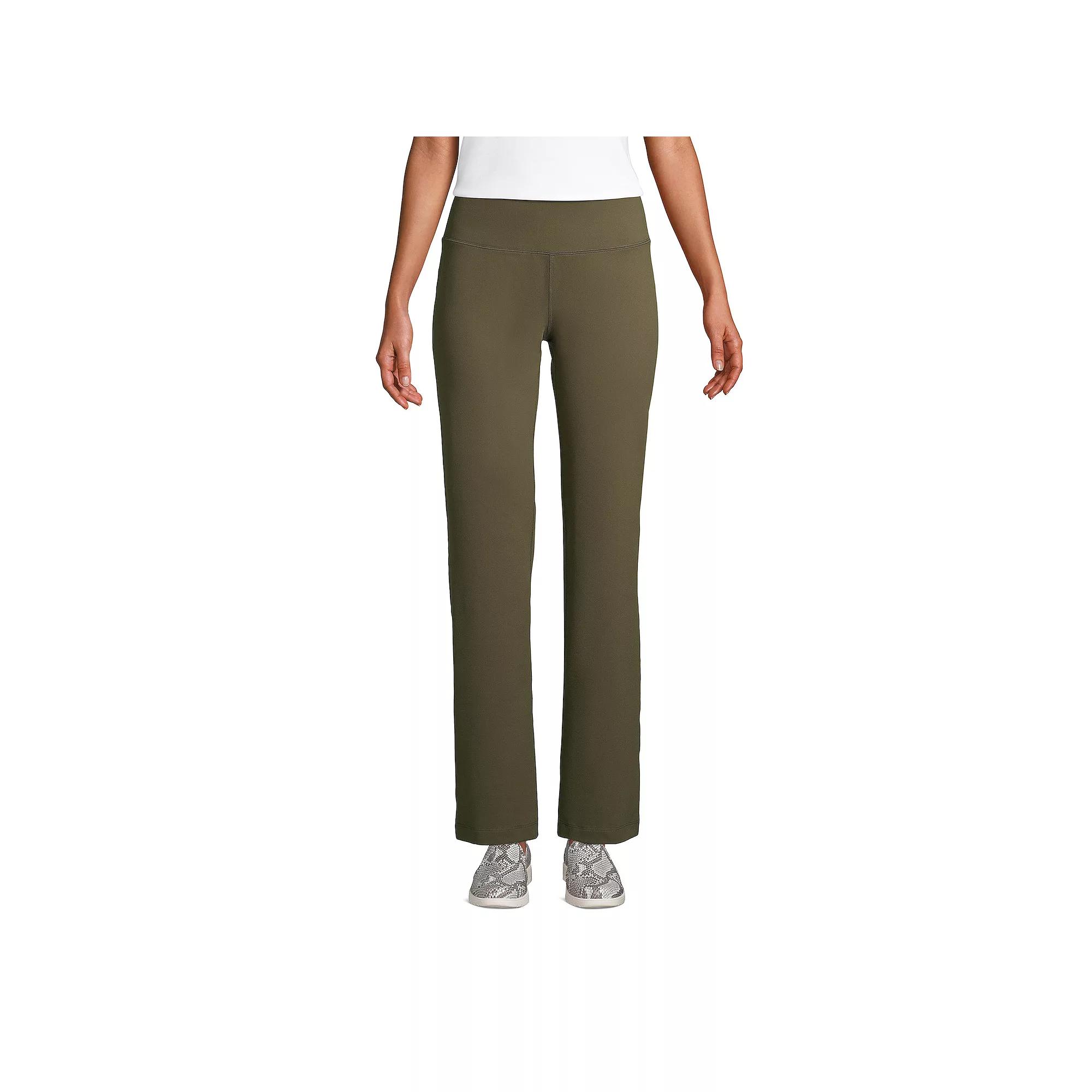Women's Lands' End Active UPF 50 Yoga Pants, Size: XS Tall, Green Moss Product Image