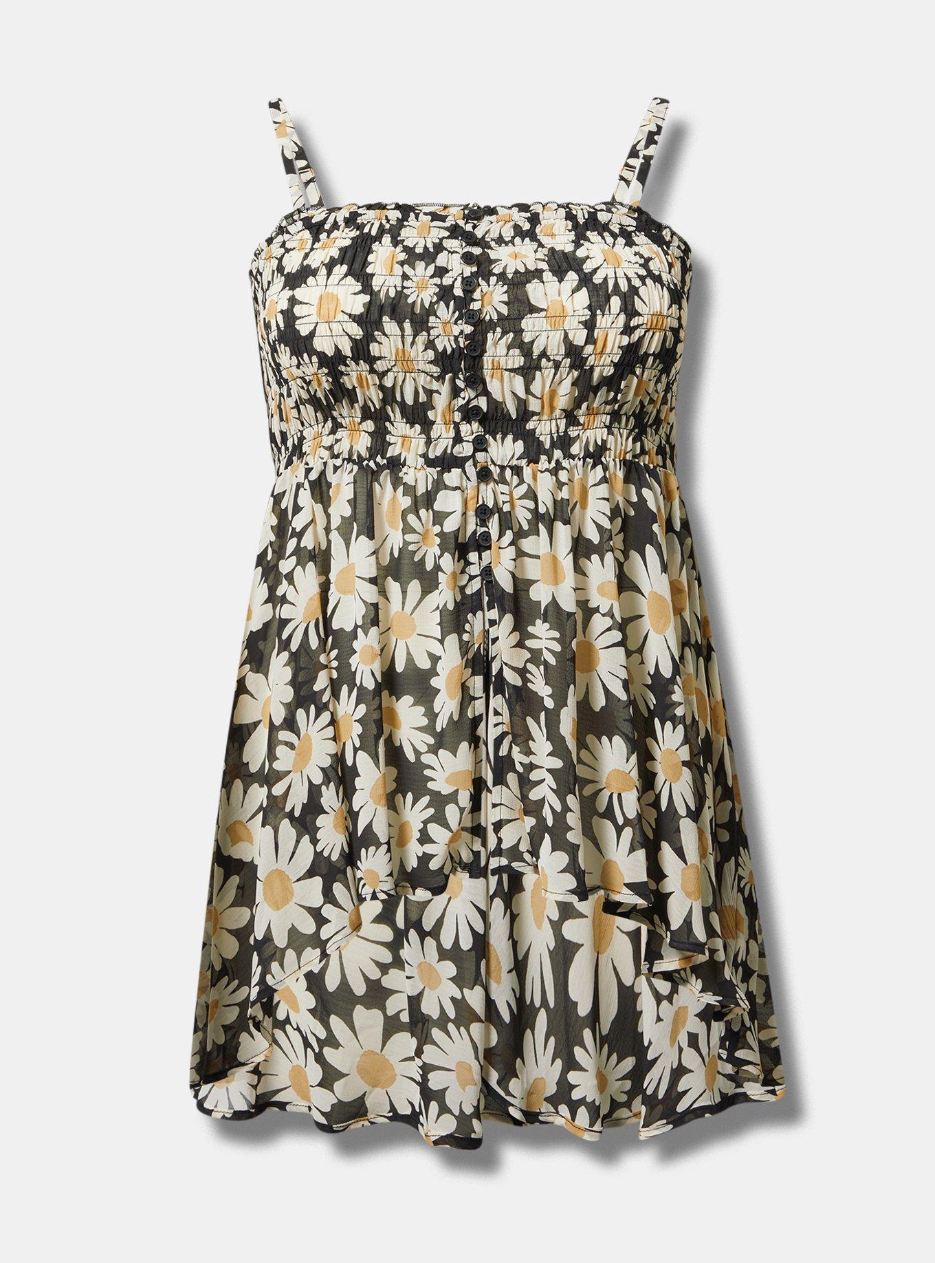 Button-Front Smocked Tunic Cami Product Image