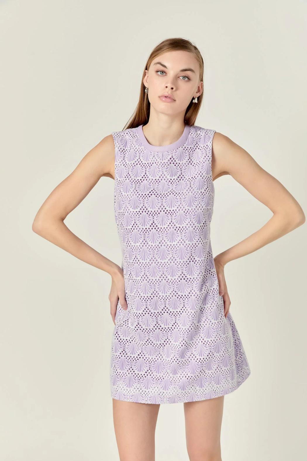 Crochet Lace Mini Dress Product Image