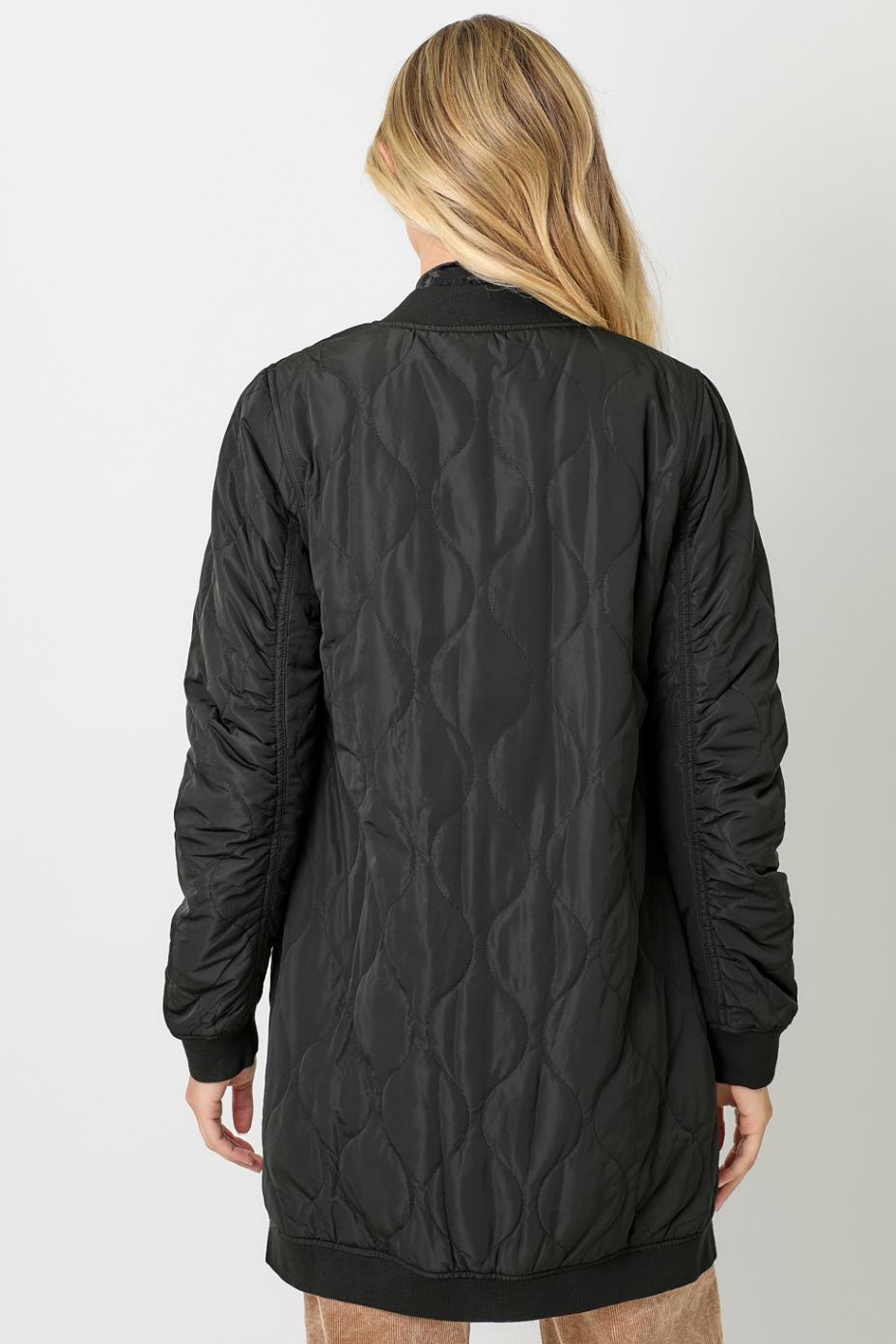 Quilted Long Bomber Jacket Product Image