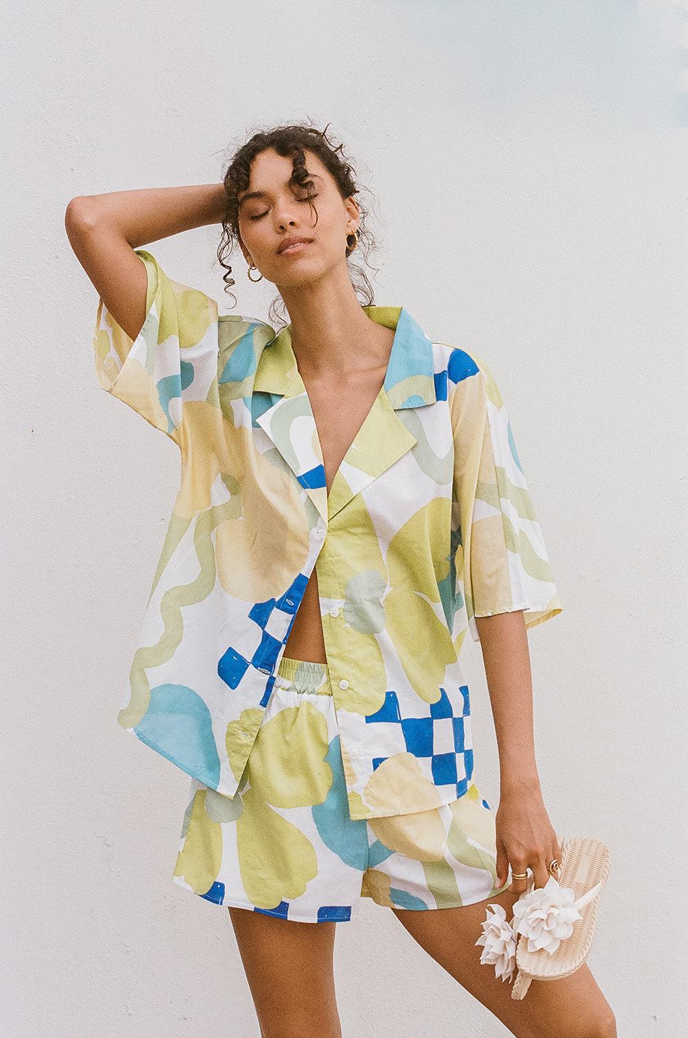 Seona Top - Checker Floral Aliza Product Image