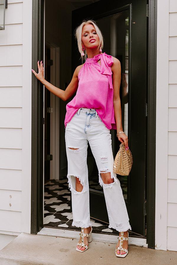 The Issey High Waist Distressed Straight Leg Jean Product Image