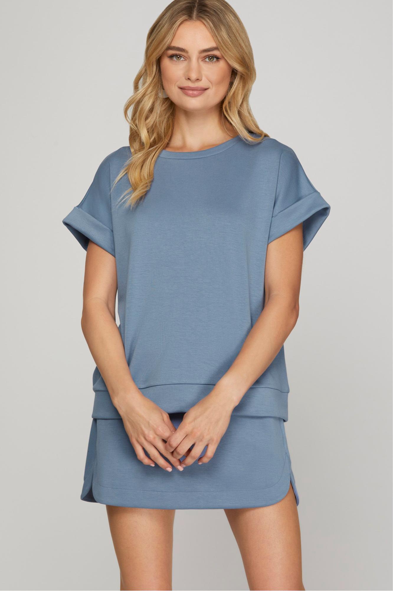 DROP SHOULDER KNIT TOP Product Image