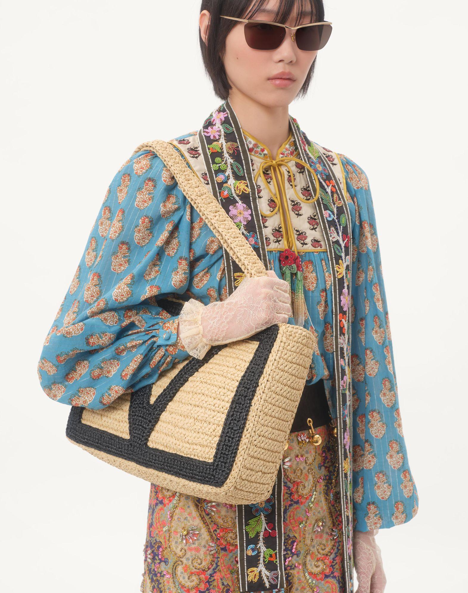 Cotton And Lurex Top With Embroidered Petales D'Amour Print Product Image