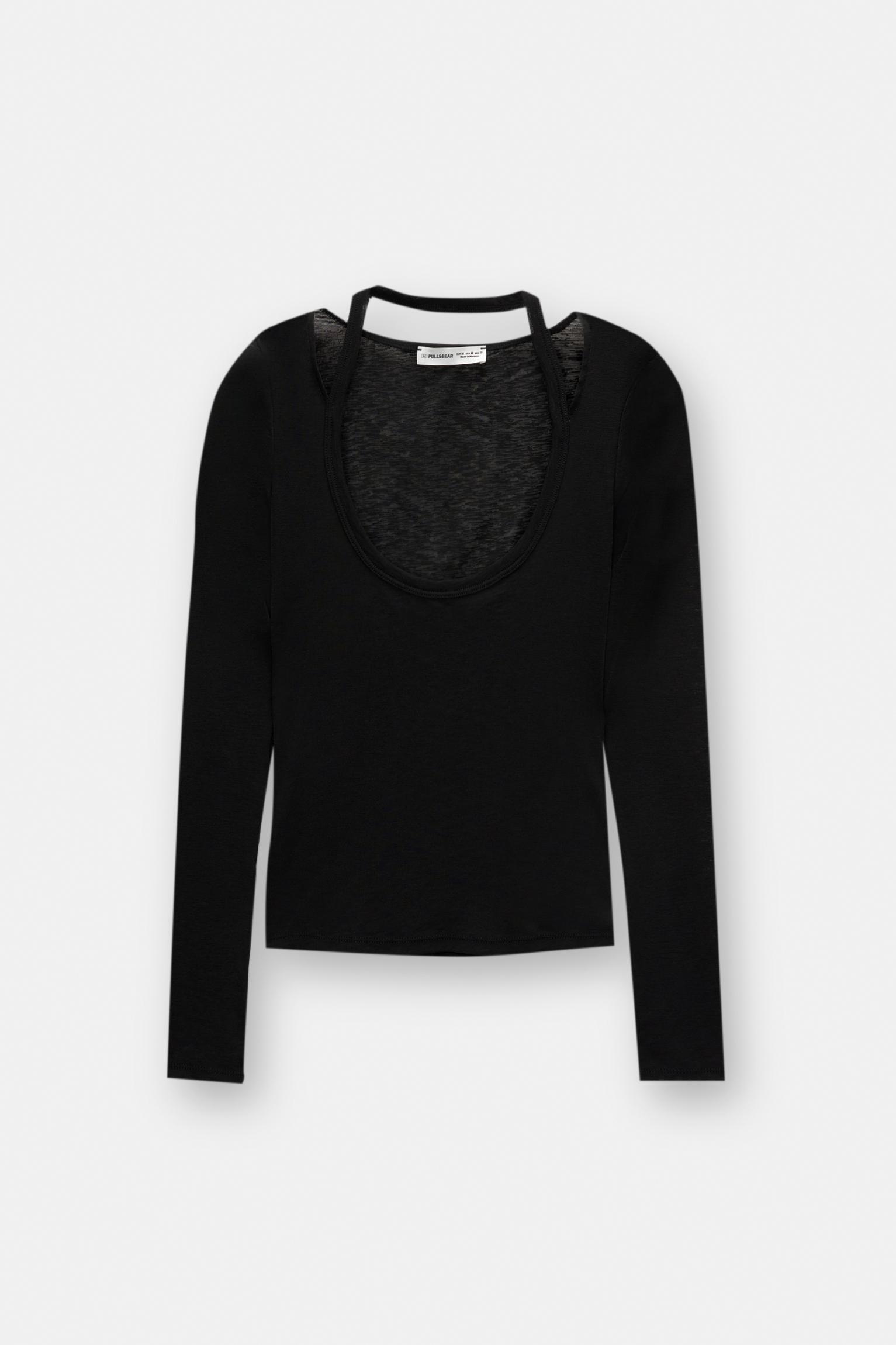 Double long sleeve strappy top Product Image