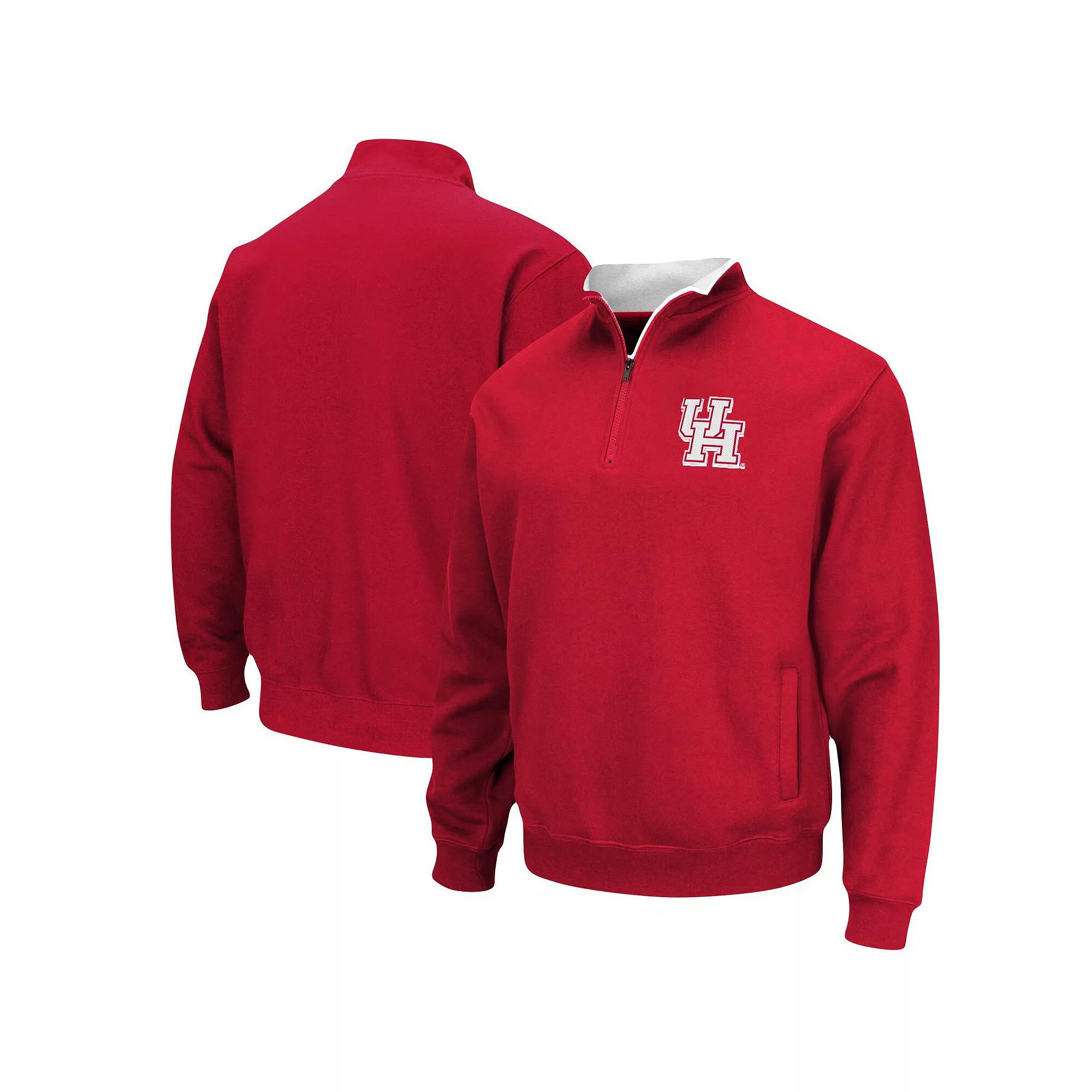 Men's Colosseum Red Houston Cougars Tortugas Logo Quarter-Zip Pullover Jacket,  Product Image