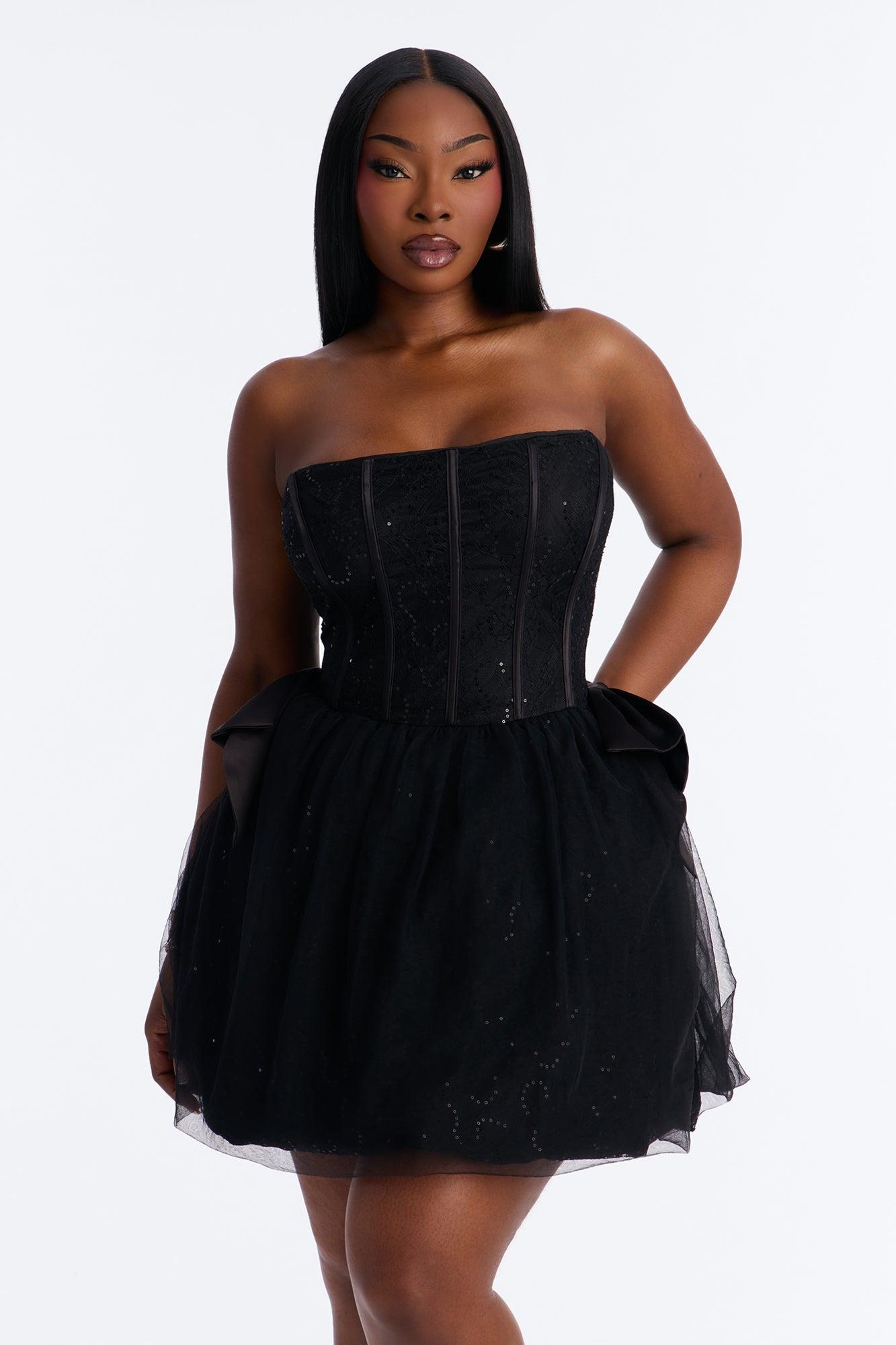 Rayna Embellished Lace Mini Dress - Black Female Product Image
