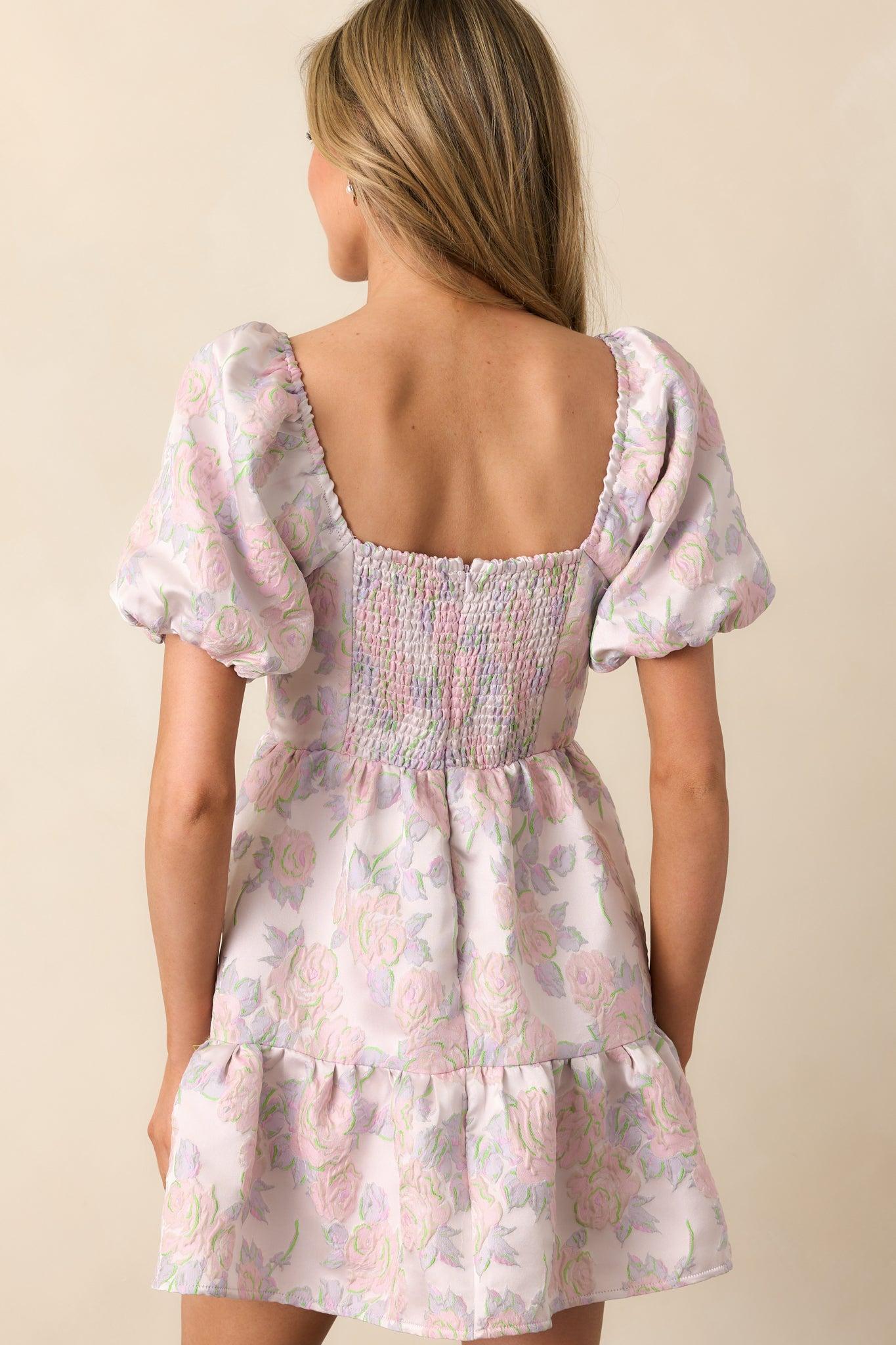 Once Upon A Time Lavender Floral Jacquard Mini Dress Product Image