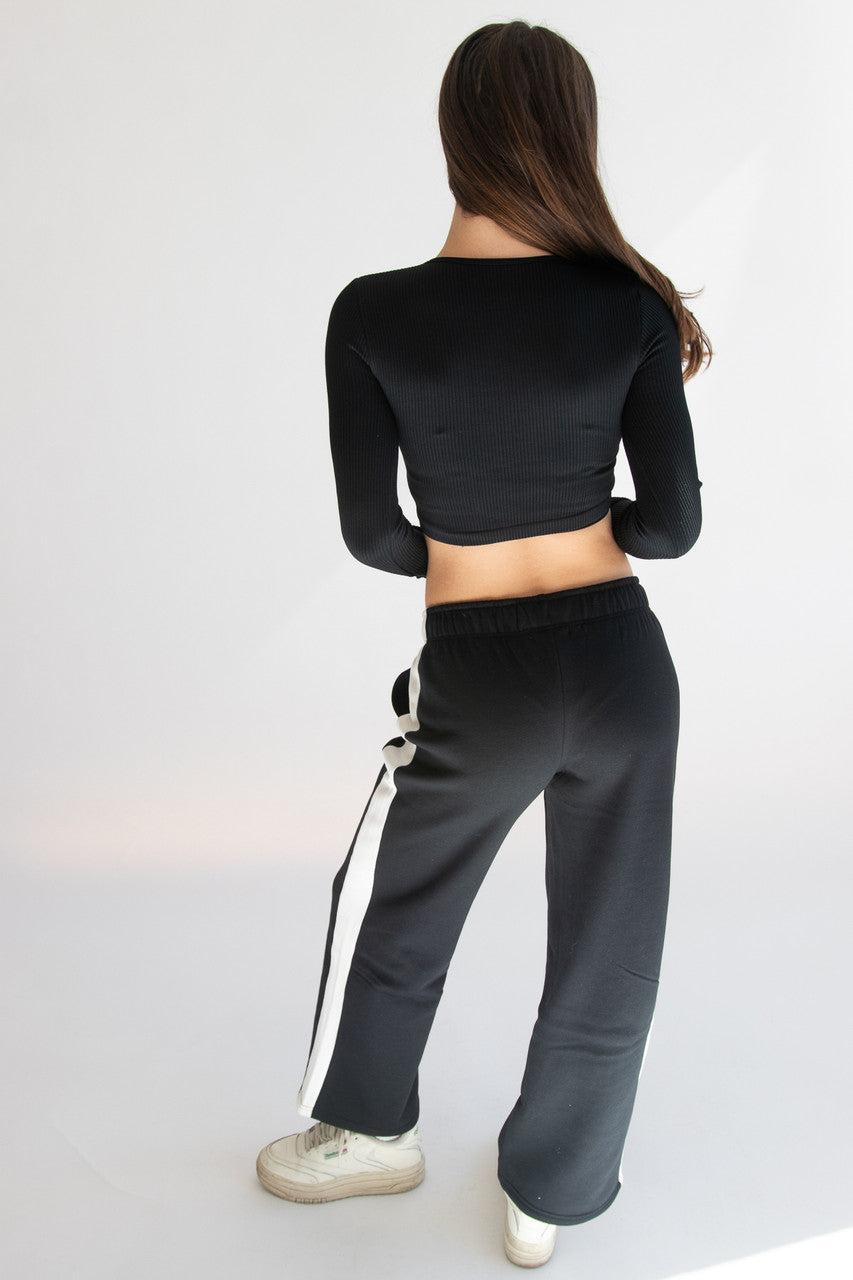 Side Stripe Wide Leg Sweatpants Product Image