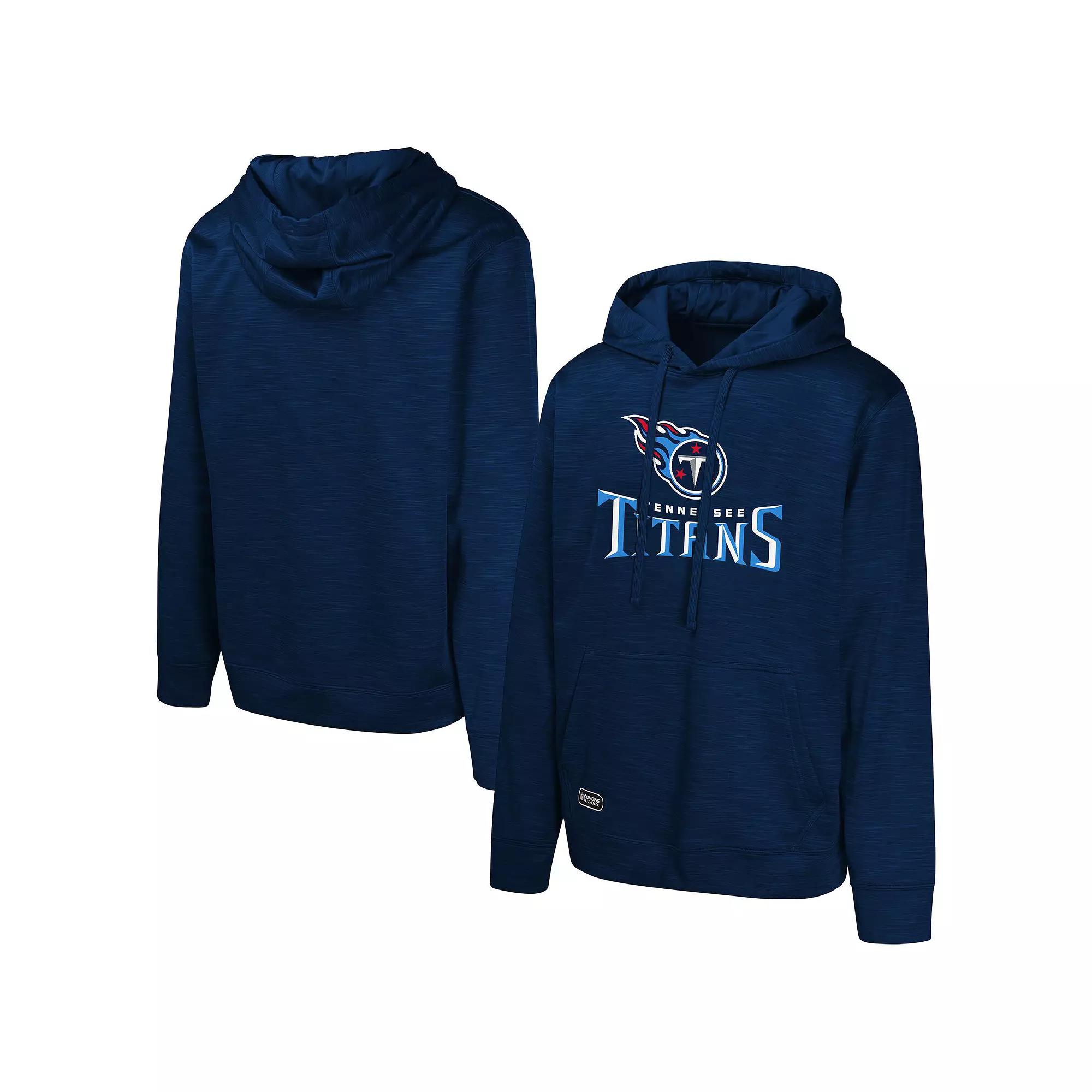 Men's Navy Tennessee Titans Streak Fleece Pullover Hoodie,  Product Image