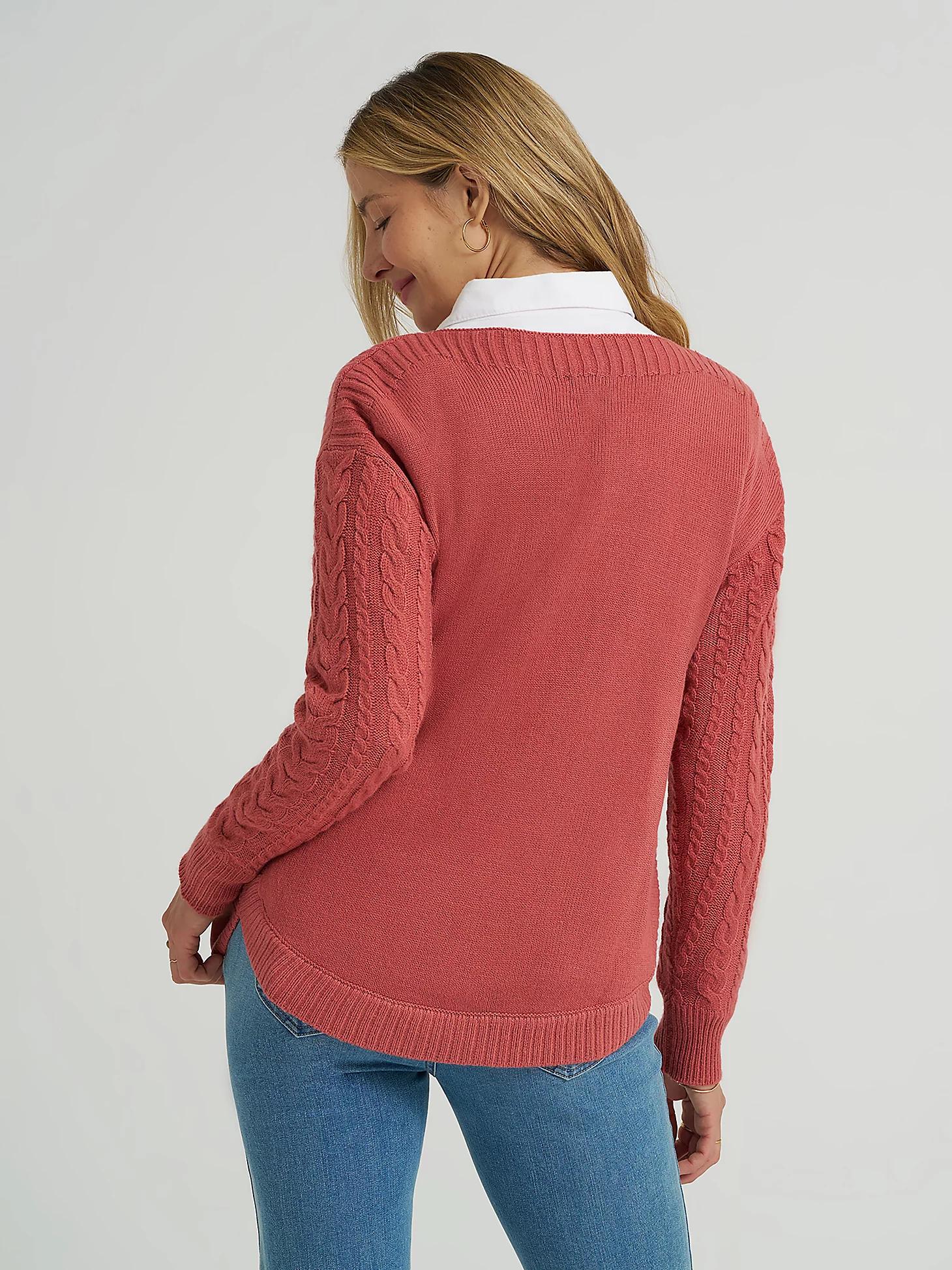 Women's Curved Hem Cable Knit Sweater | Women's Tops & Tees | Lee® Product Image