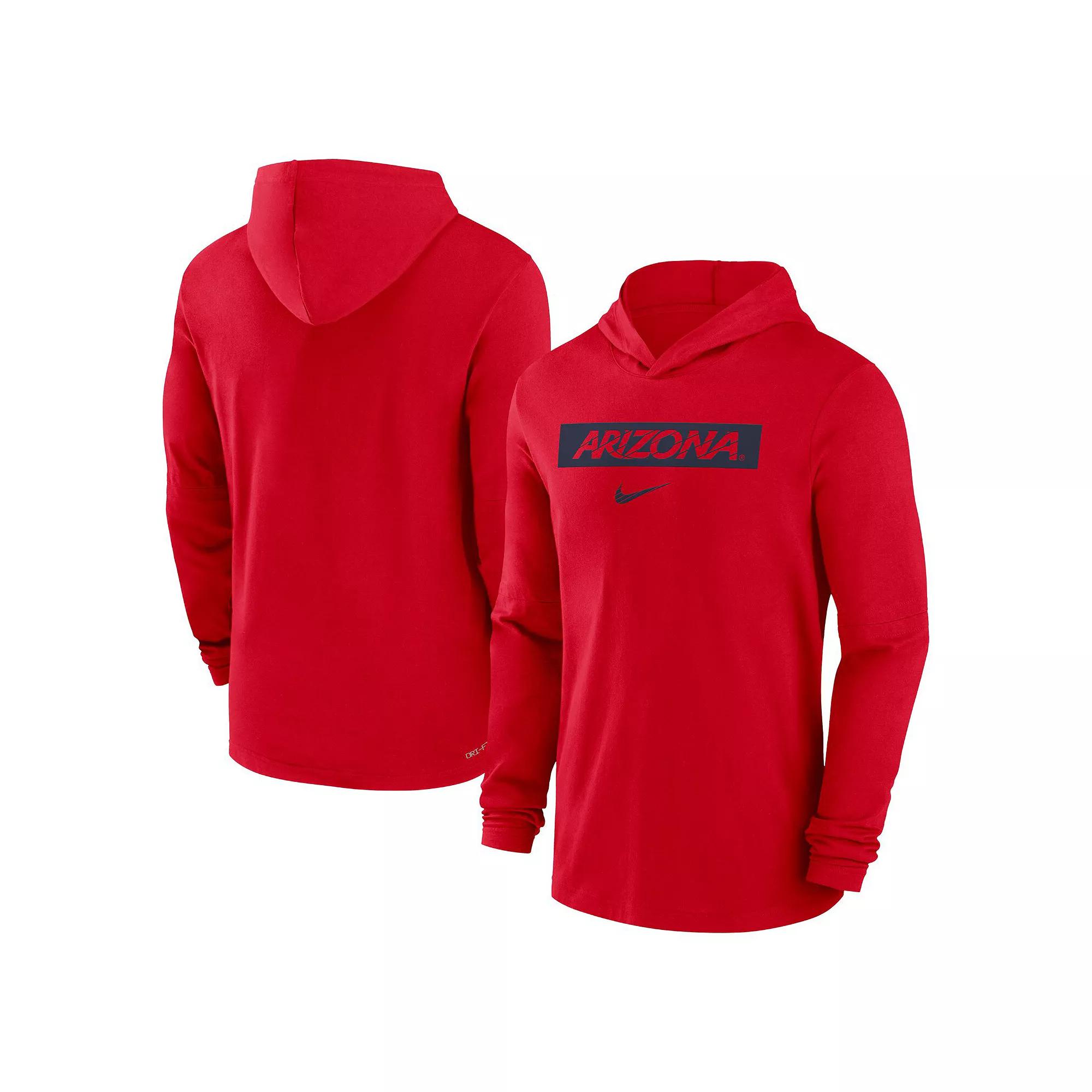 Men's Nike Red Arizona Wildcats Sideline Hoodie Performance Long Sleeve T-Shirt,  Product Image