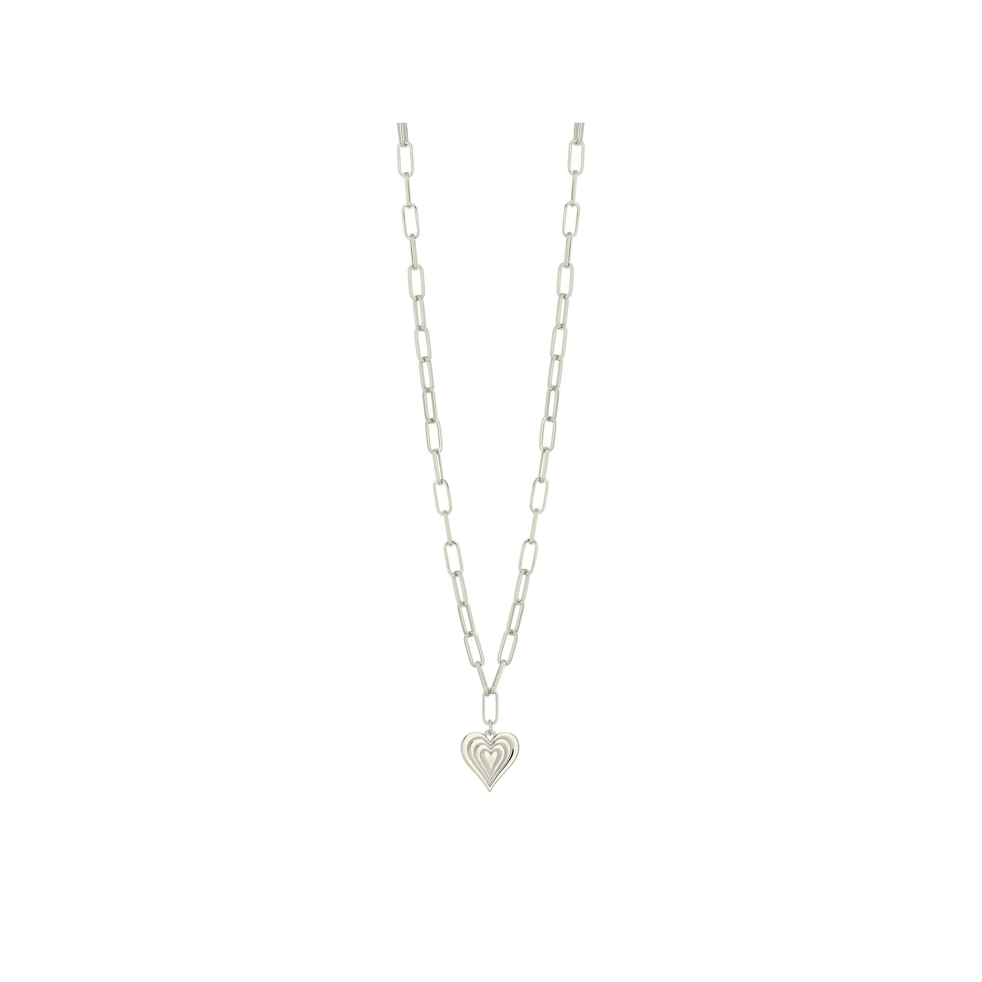 MC Collective Textured Heart Necklace, Women's, Size: 16", Silver Tone Product Image