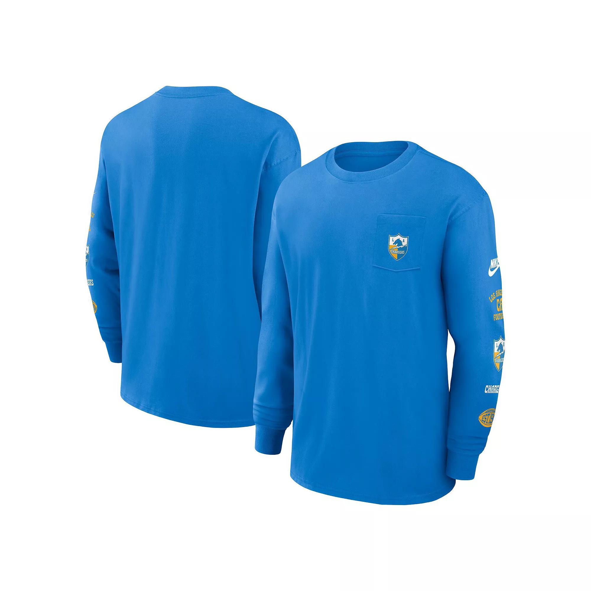 Men's Nike Royal Buffalo Bills Rewind Heavy Max 90 Pocket Long Sleeve T-Shirt,  Product Image