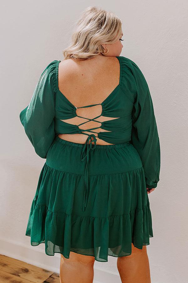 Haute Harmony Mini Dress In Hunter Green Curves Product Image