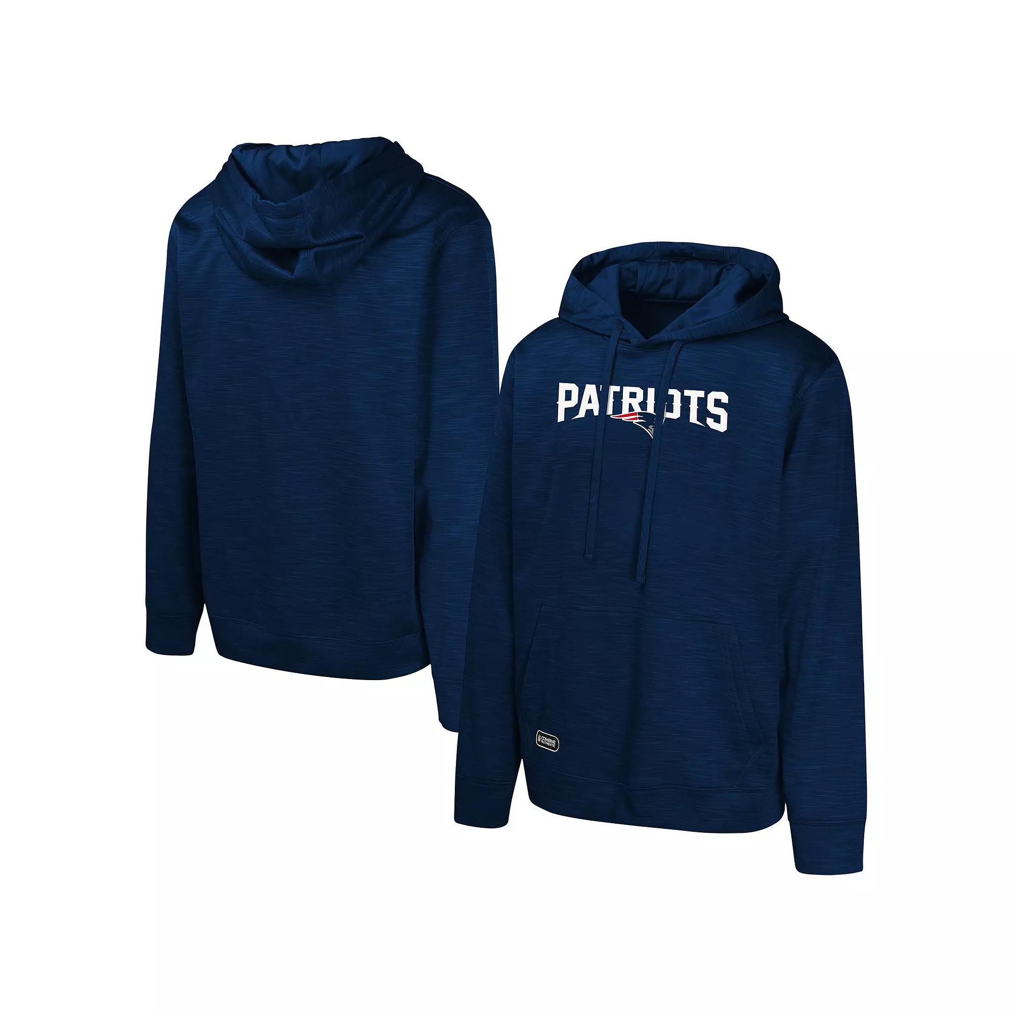 Men's Navy New England Patriots Streak Fleece Pullover Hoodie, Size: Large, Blue Product Image