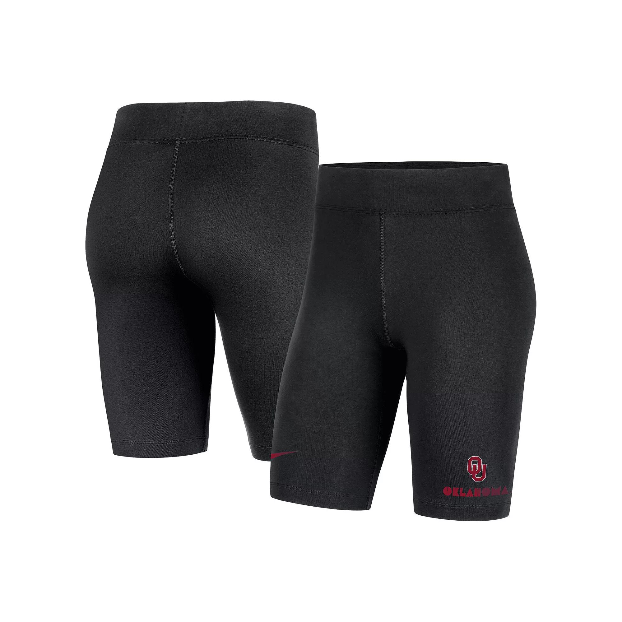 Women's Nike Black Oklahoma Sooners Essential Tri-Blend Bike Shorts, Size: XS Product Image