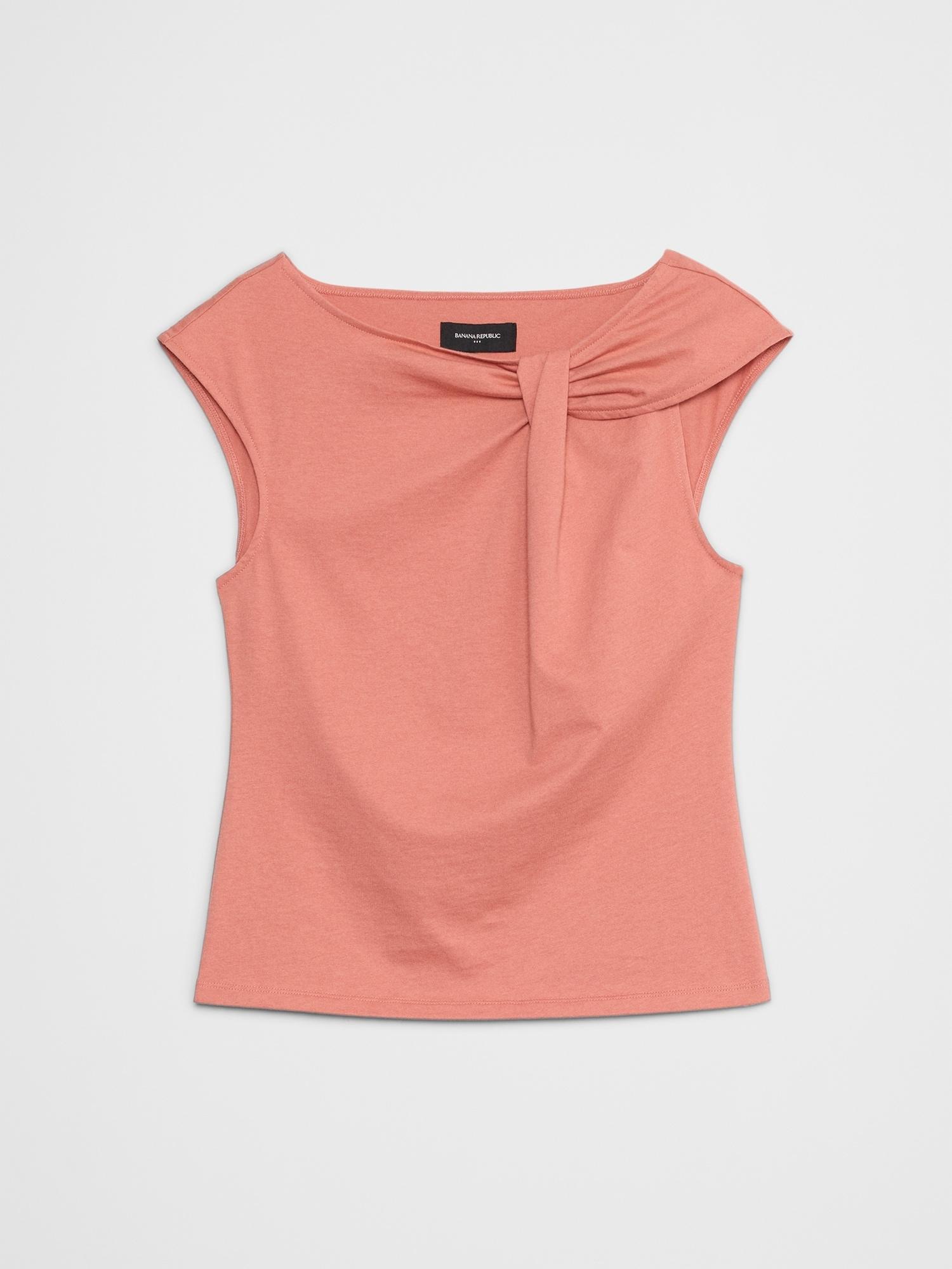 Premium Cotton Twist Shoulder Top Product Image