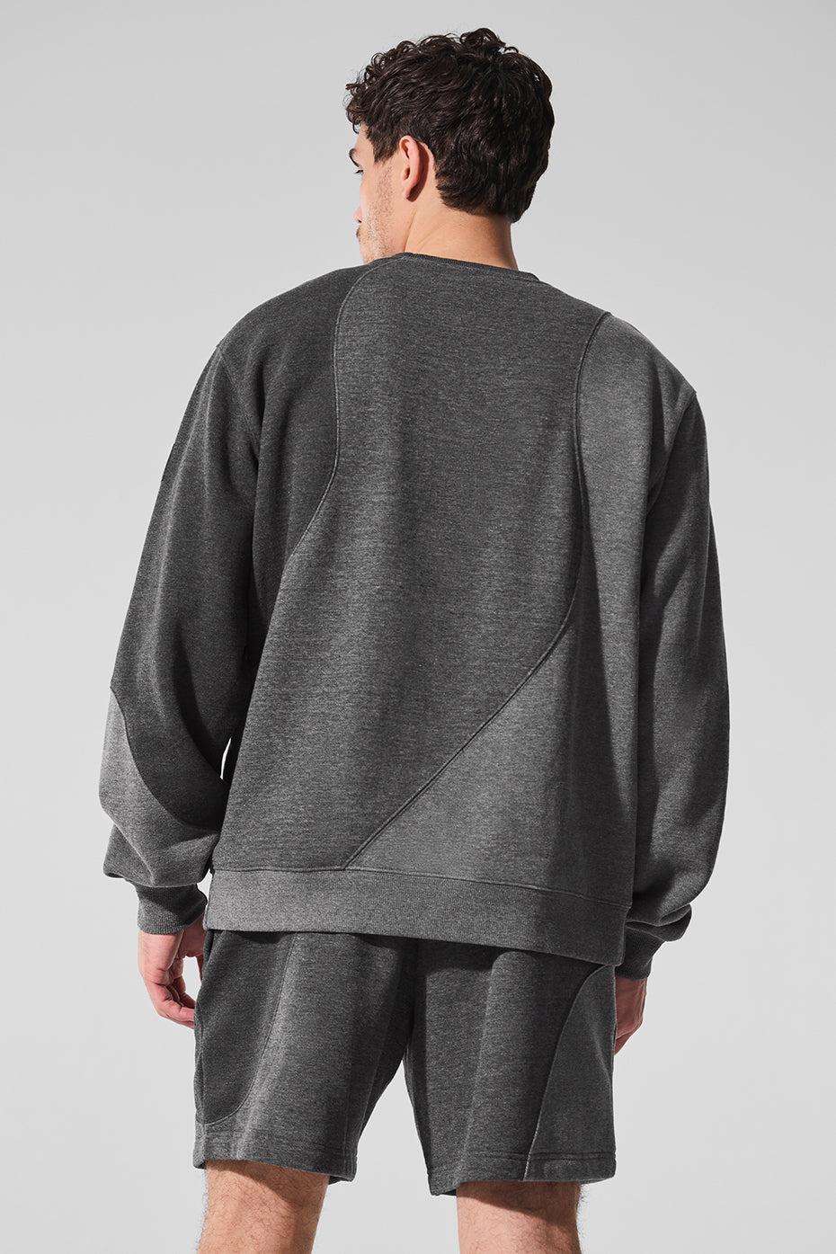 Make Waves Crew Neck Pullover - Dark Heather Grey Tonal Product Image