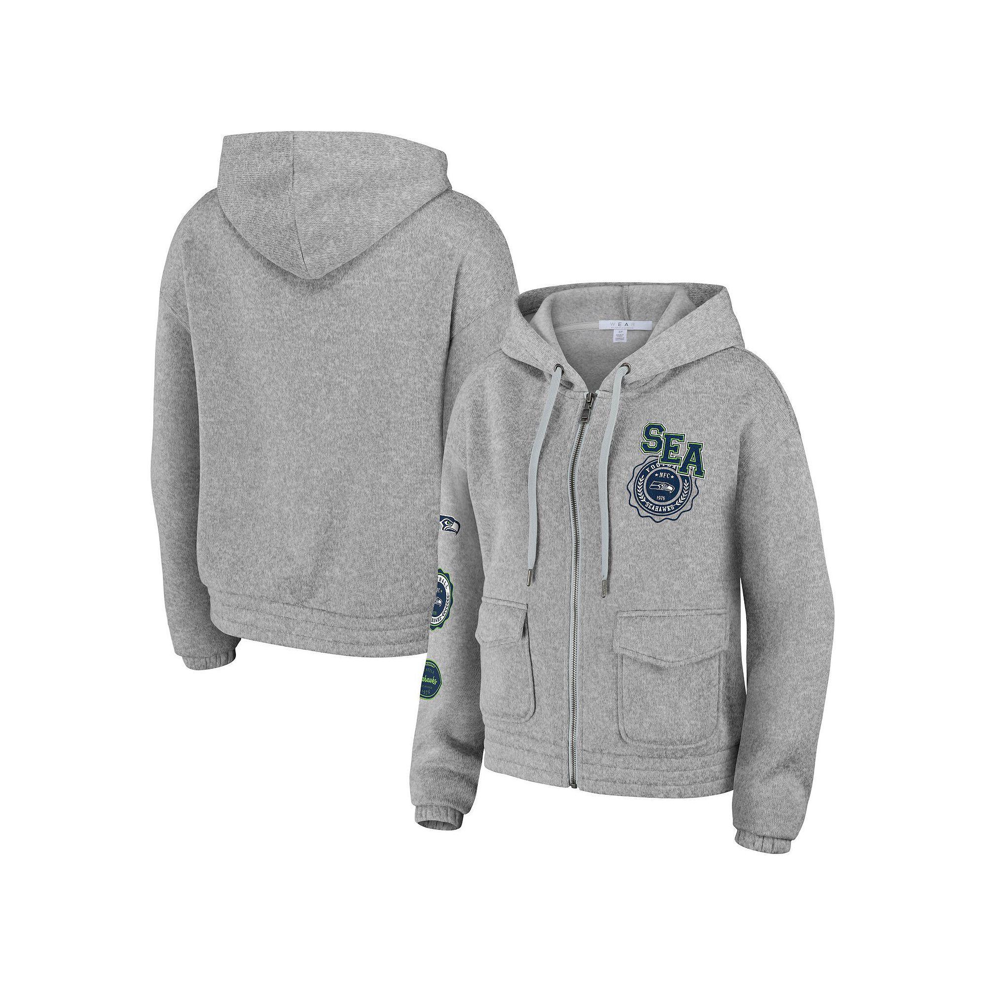 Women's WEAR by Erin Andrews Heather Gray Seattle Seahawks Full-Zip Hoodie,  Product Image
