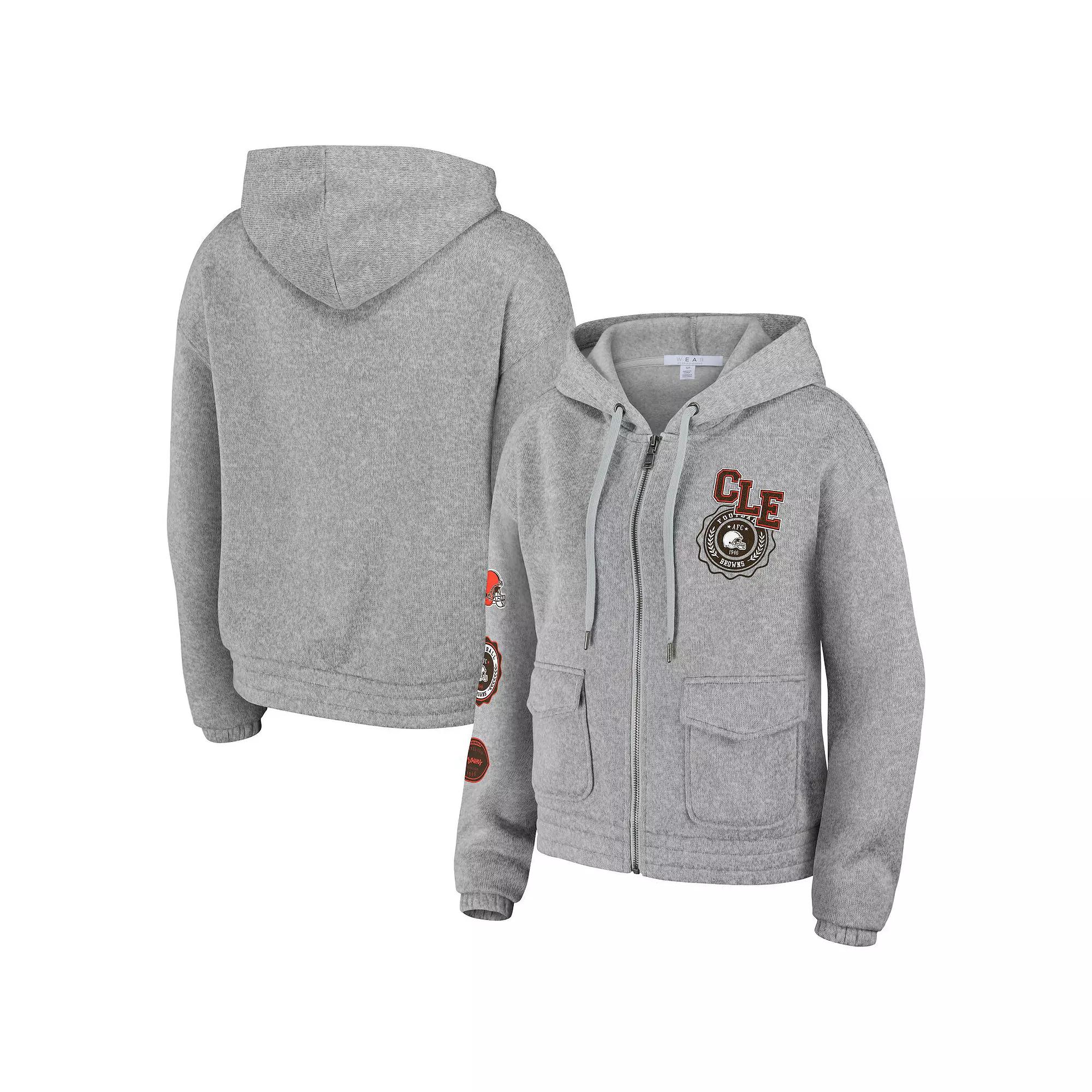 Women's WEAR by Erin Andrews Heather Gray Carolina Panthers Full-Zip Hoodie,  Product Image