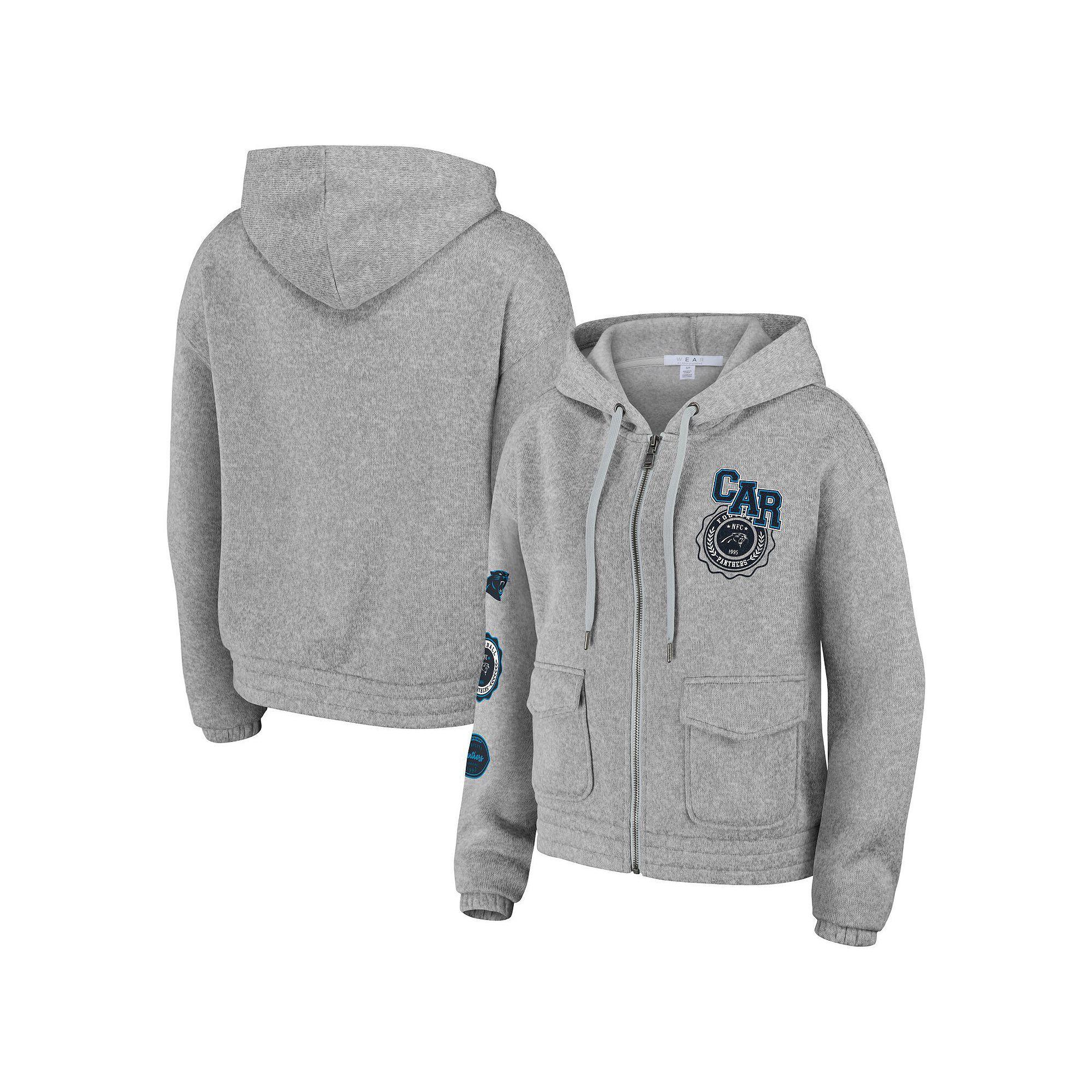 Women's WEAR by Erin Andrews Heather Gray Carolina Panthers Full-Zip Hoodie,  Product Image