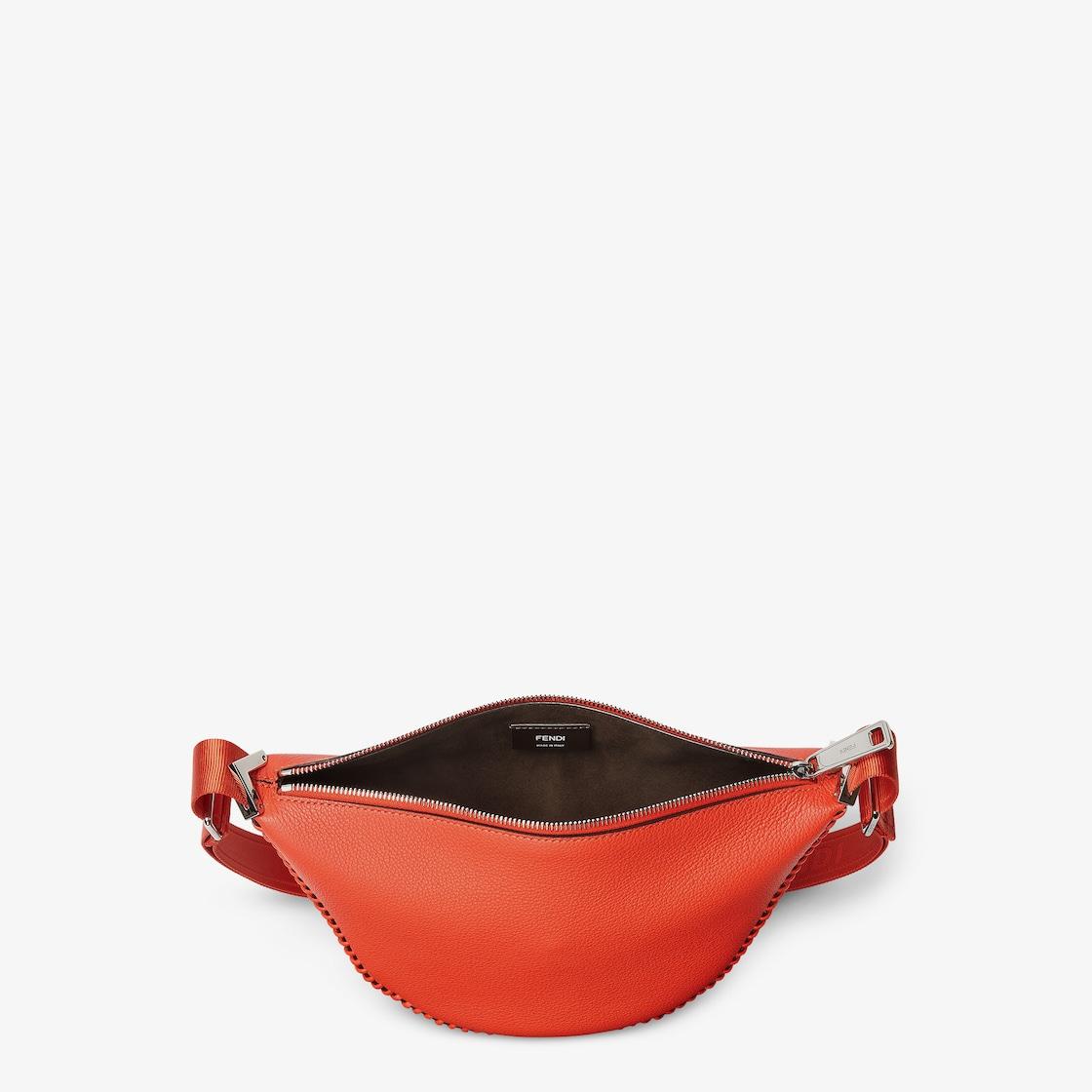 Fendi Roma Leather Fendi Melon SmallCoral red leather bag Product Image