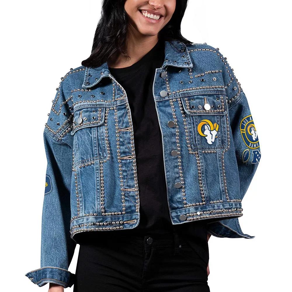 Women's G-III 4Her by Carl Banks Los Angeles Rams First Finish Medium Denim Full-Button Jacket, Size: 2XL, Blue Product Image