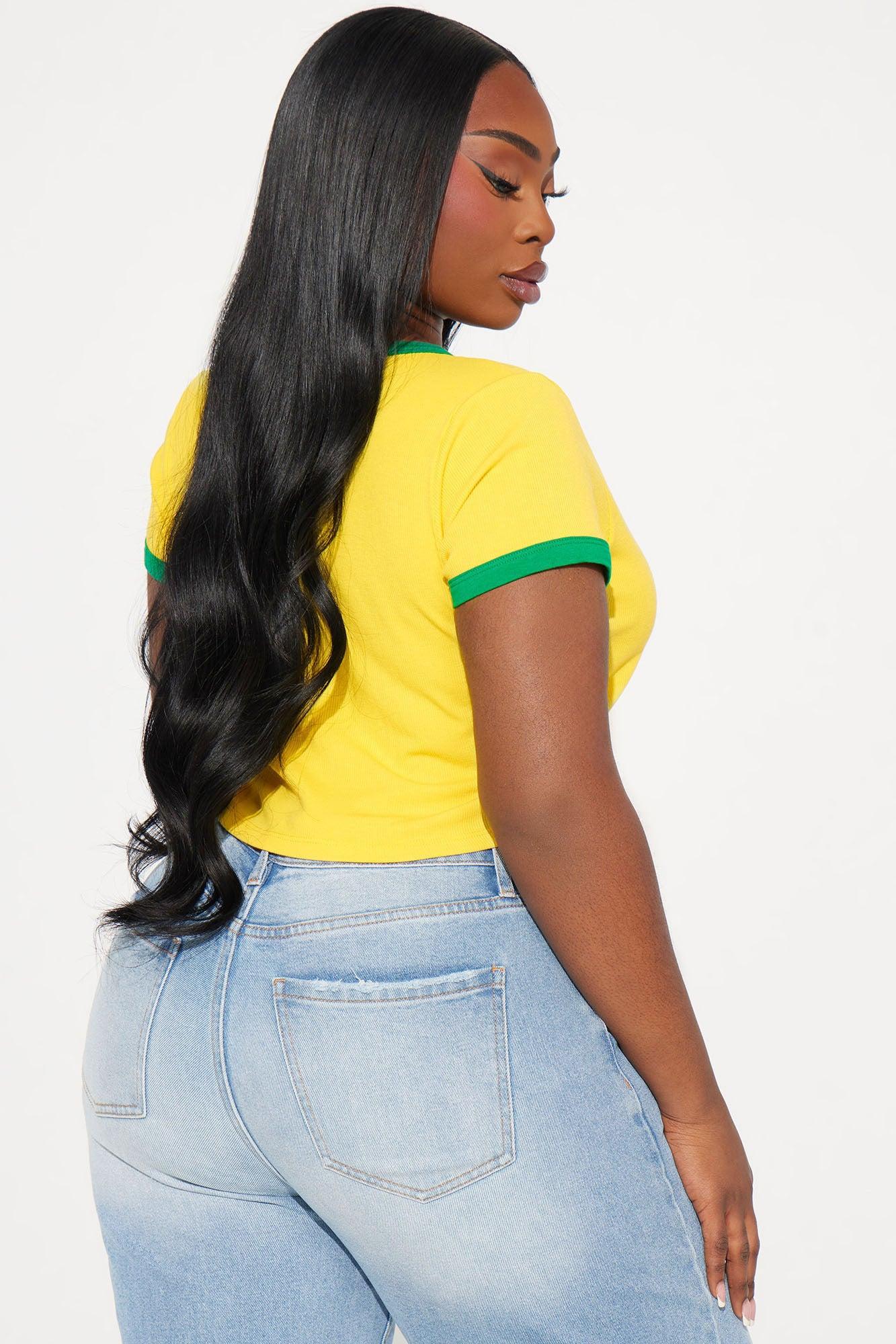 Brazil Ringer Tee - Yellow Product Image
