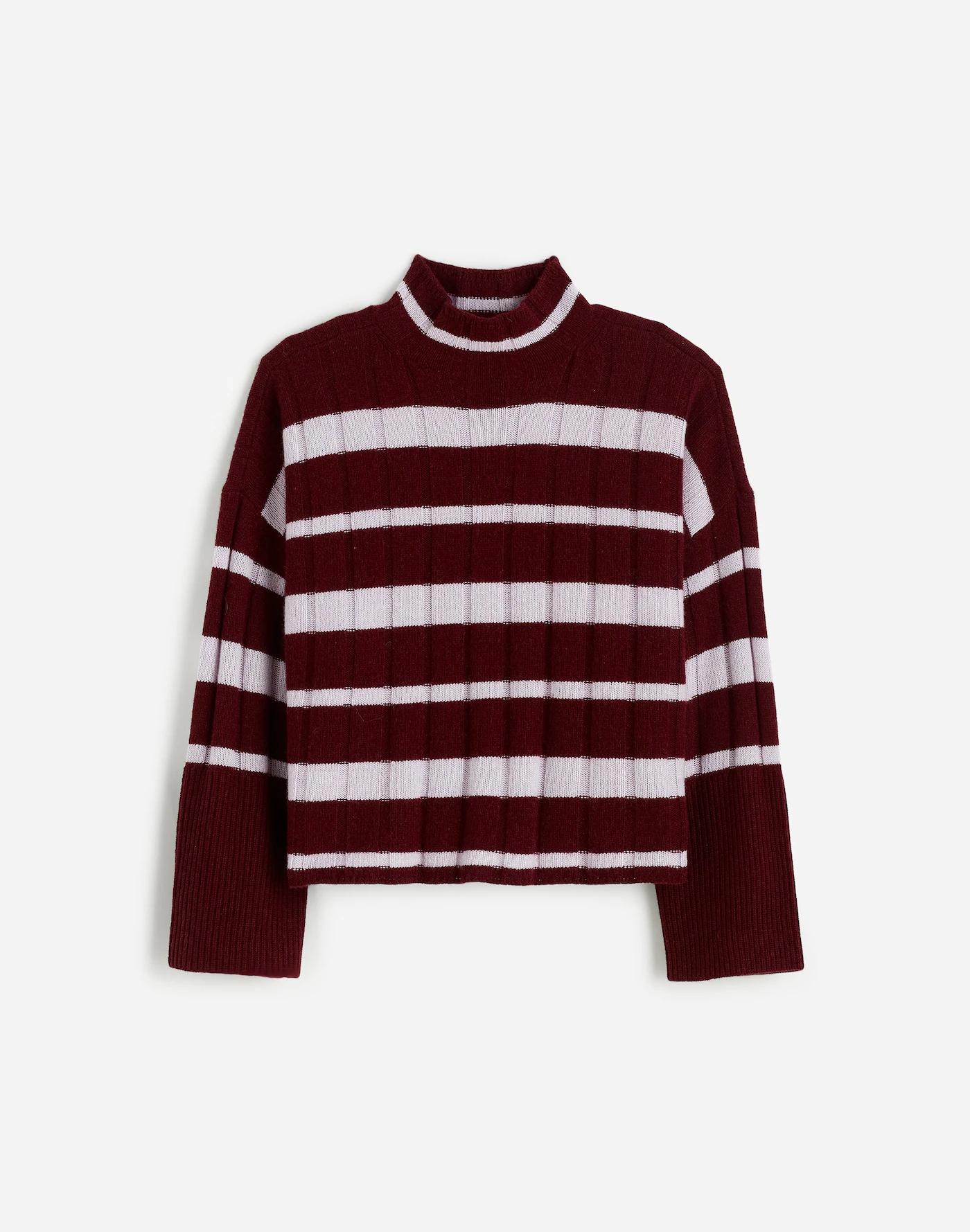 Ribbed Cashmere-Wool Blend Pullover Sweater Product Image