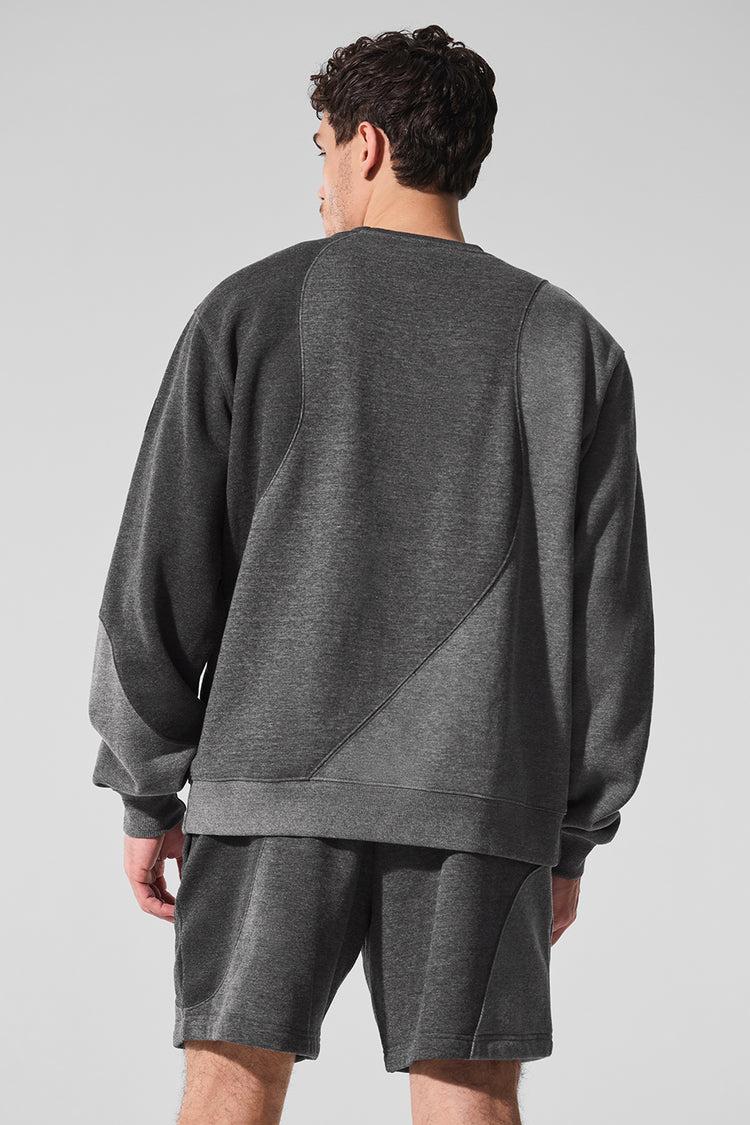 Make Waves Crew Neck Pullover - Dark Heather Grey Tonal Product Image