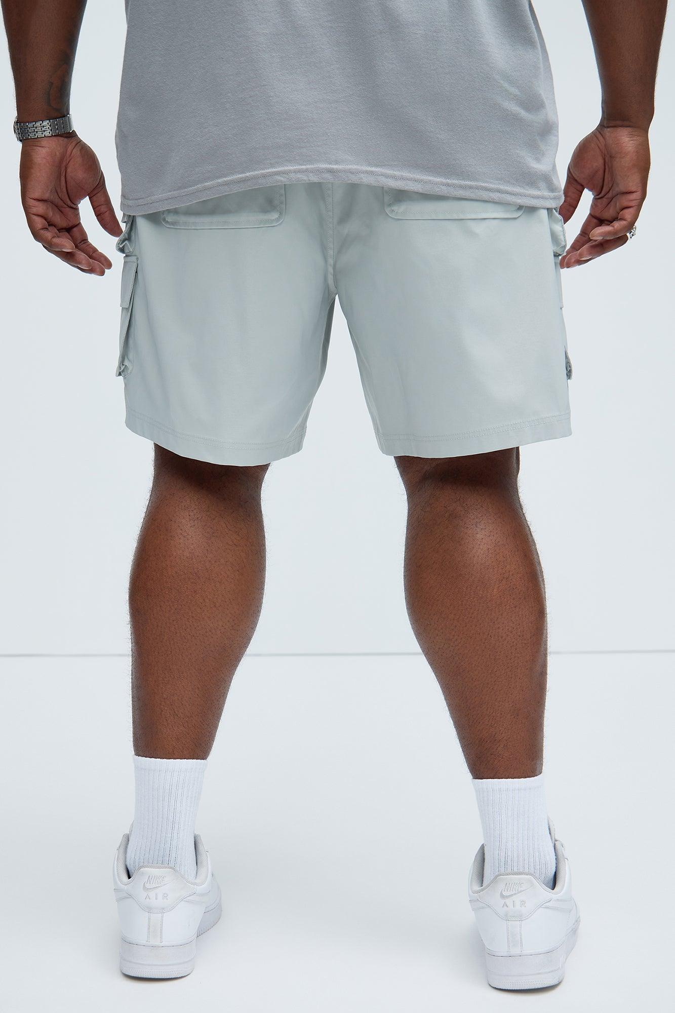Catch Up Nylon Cargo Shorts - Grey Product Image