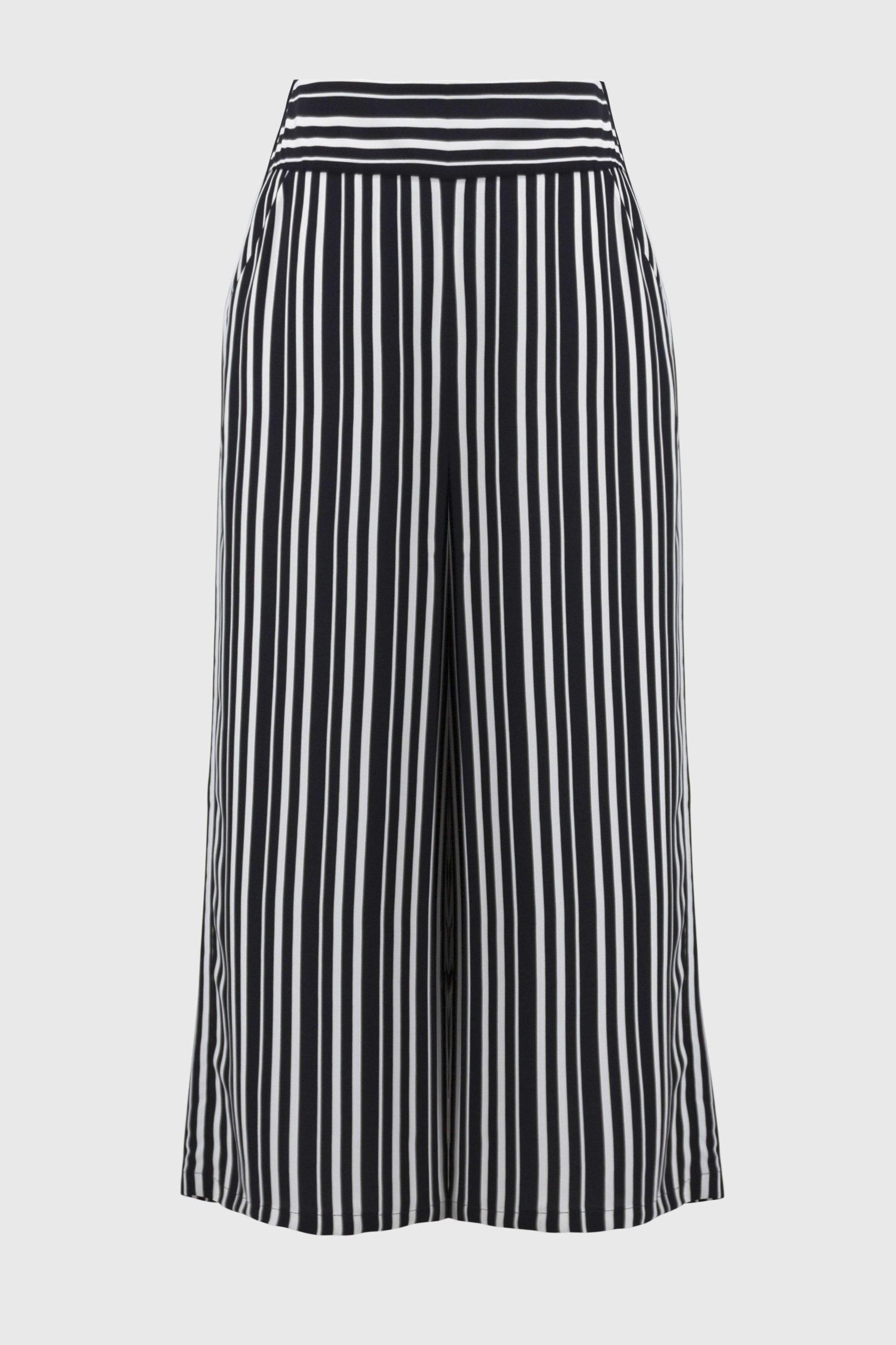 Woven Stripe Print Culotte Pants- Midnight Blue/Vanilla Product Image