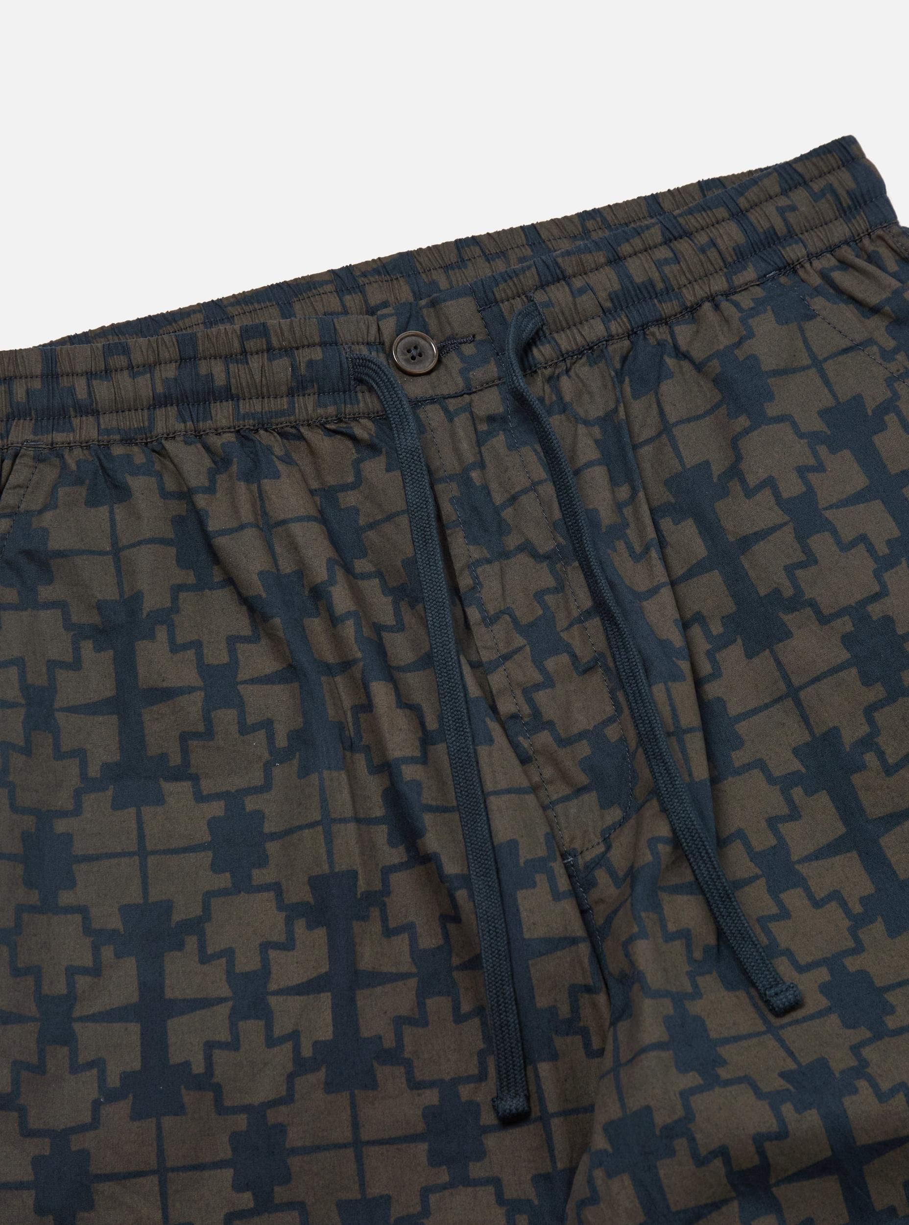 Universal Works Hi Water Trouser in Navy Mitla Print Cotton Product Image