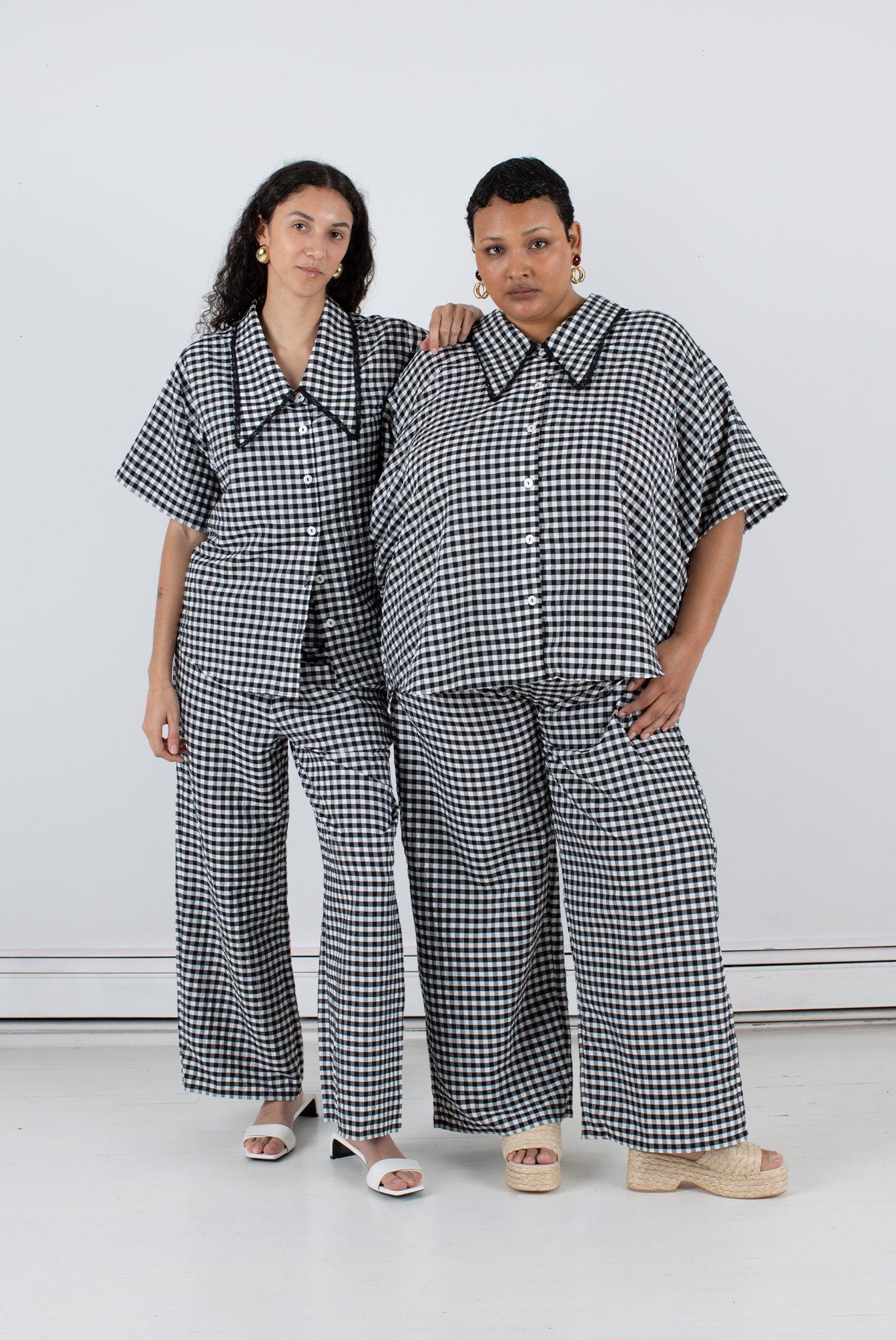 Tilda Top - Black Check Product Image