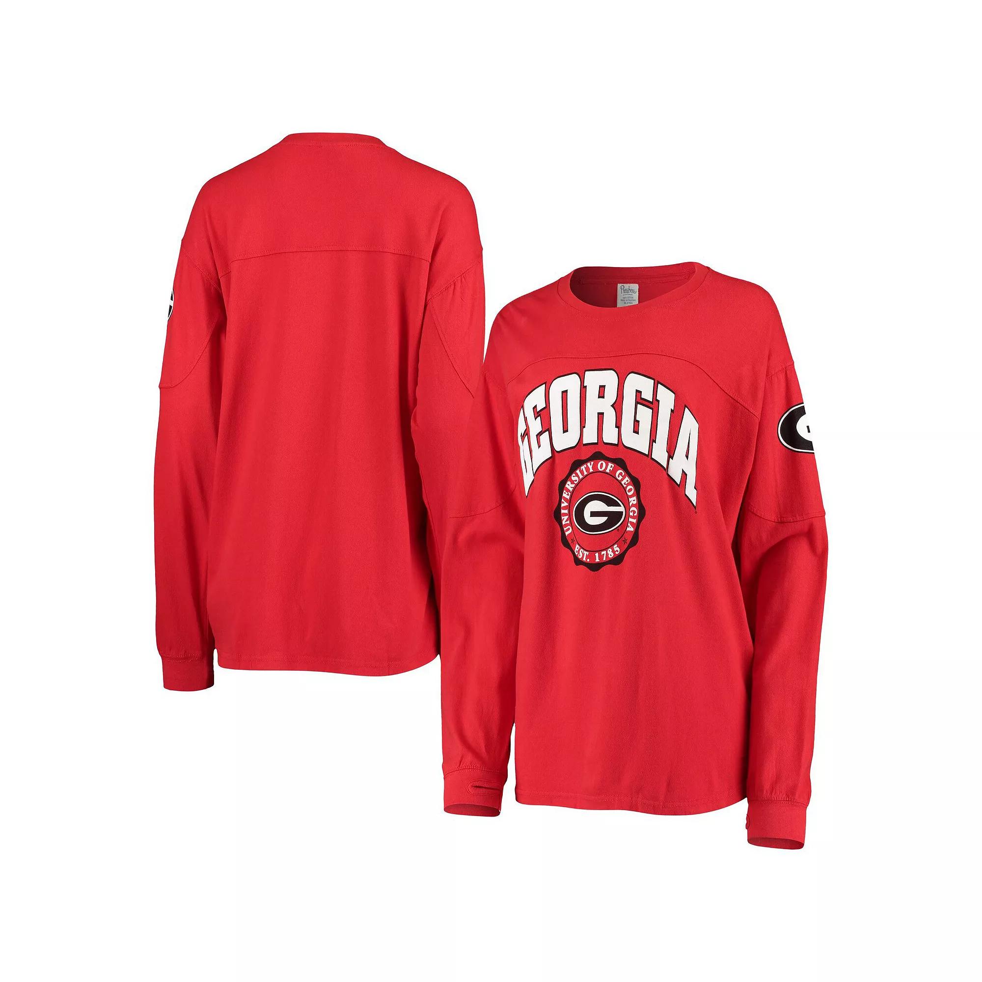 Women's Pressbox Red Georgia Bulldogs Edith Long Sleeve T-Shirt, Size: Small Product Image