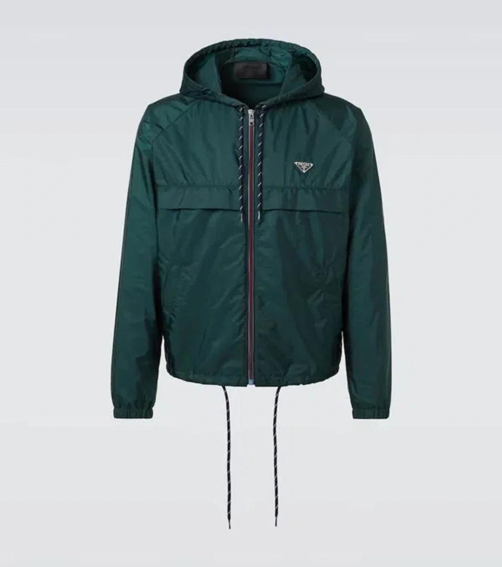 PRADA Blousonjacke Aus Re-nylon In Green Product Image