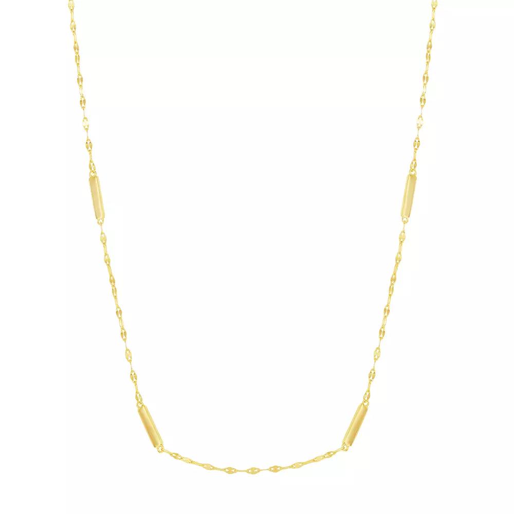 Sterling Silver Bars Twist Chain Necklace, Women's, Size: 16-18" ADJ, 14k Gold Plated Product Image