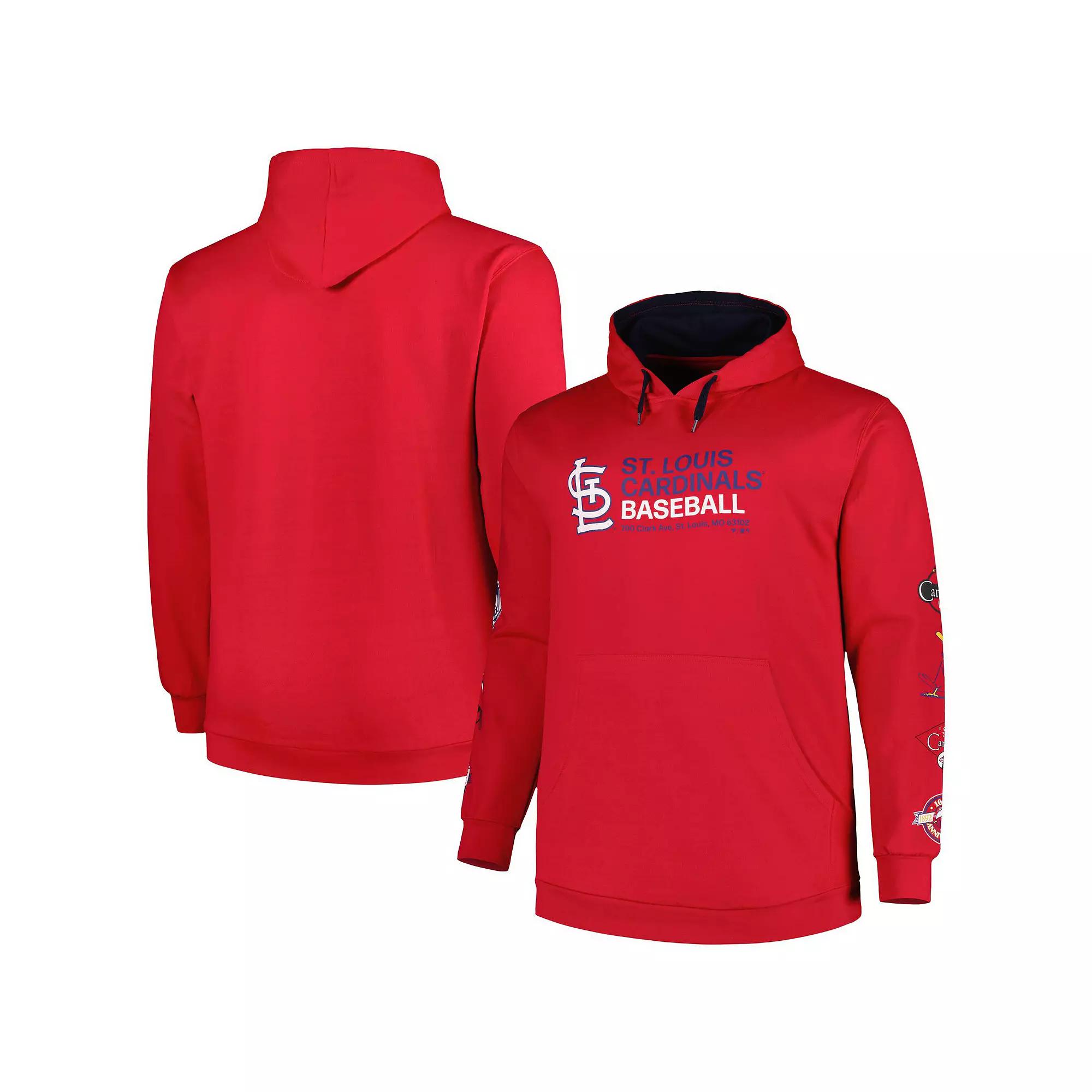 Men's Red St. Louis Cardinals Big & Tall Fleece Pullover Hoodie, Size: XLT Product Image