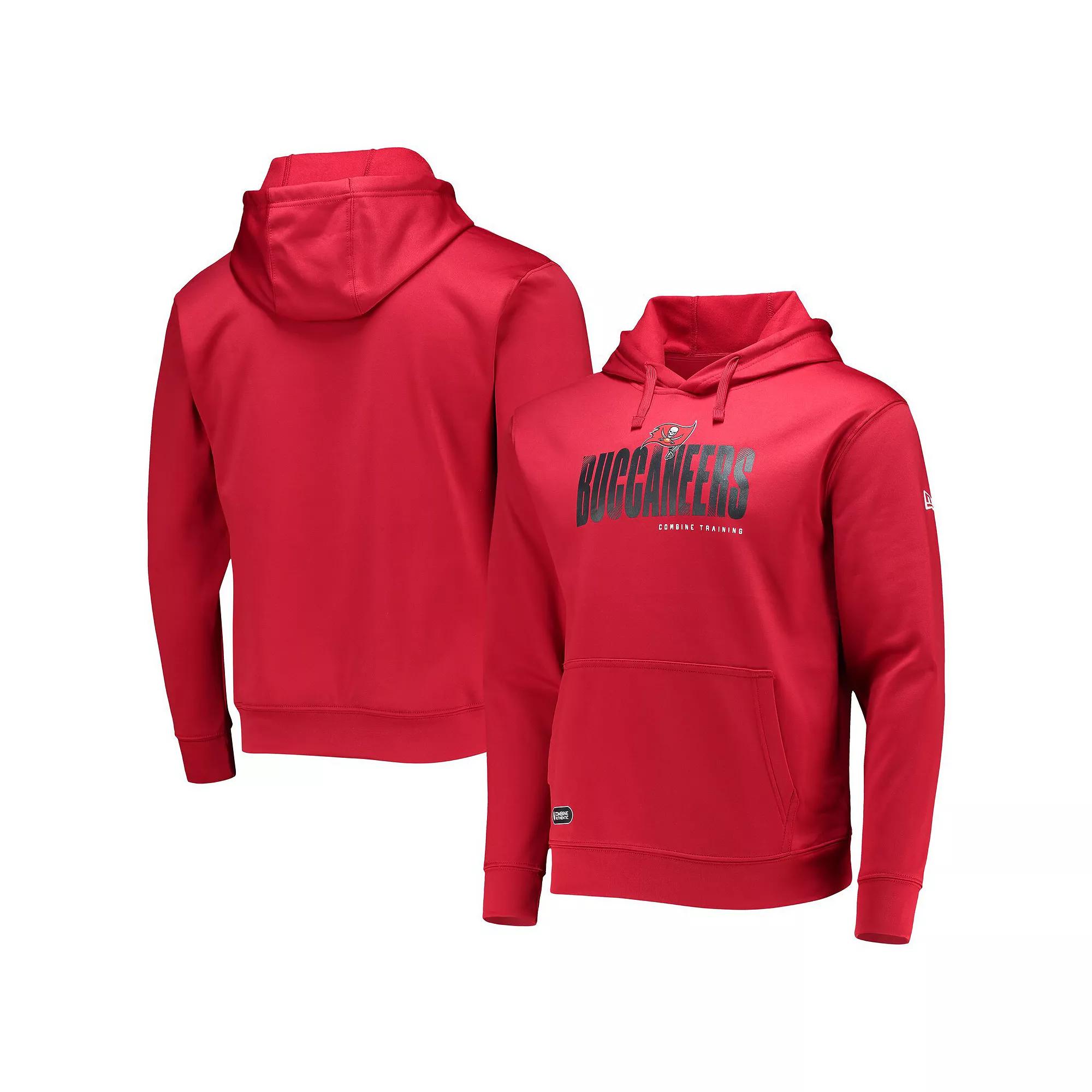 Men's New Era Red Tampa Bay Buccaneers Combine Authentic Hard Hash Pullover Hoodie, Size: Large Product Image
