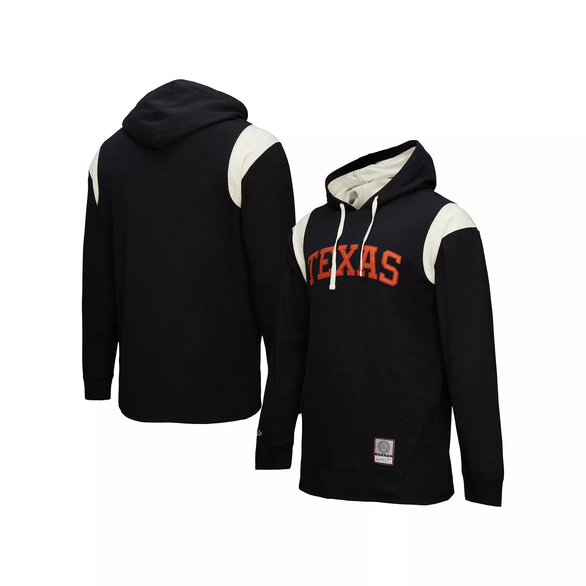 Men's Mitchell & Ness Black Texas Longhorns Thermal Lightweight Pullover Hoodie, Size: Large Product Image