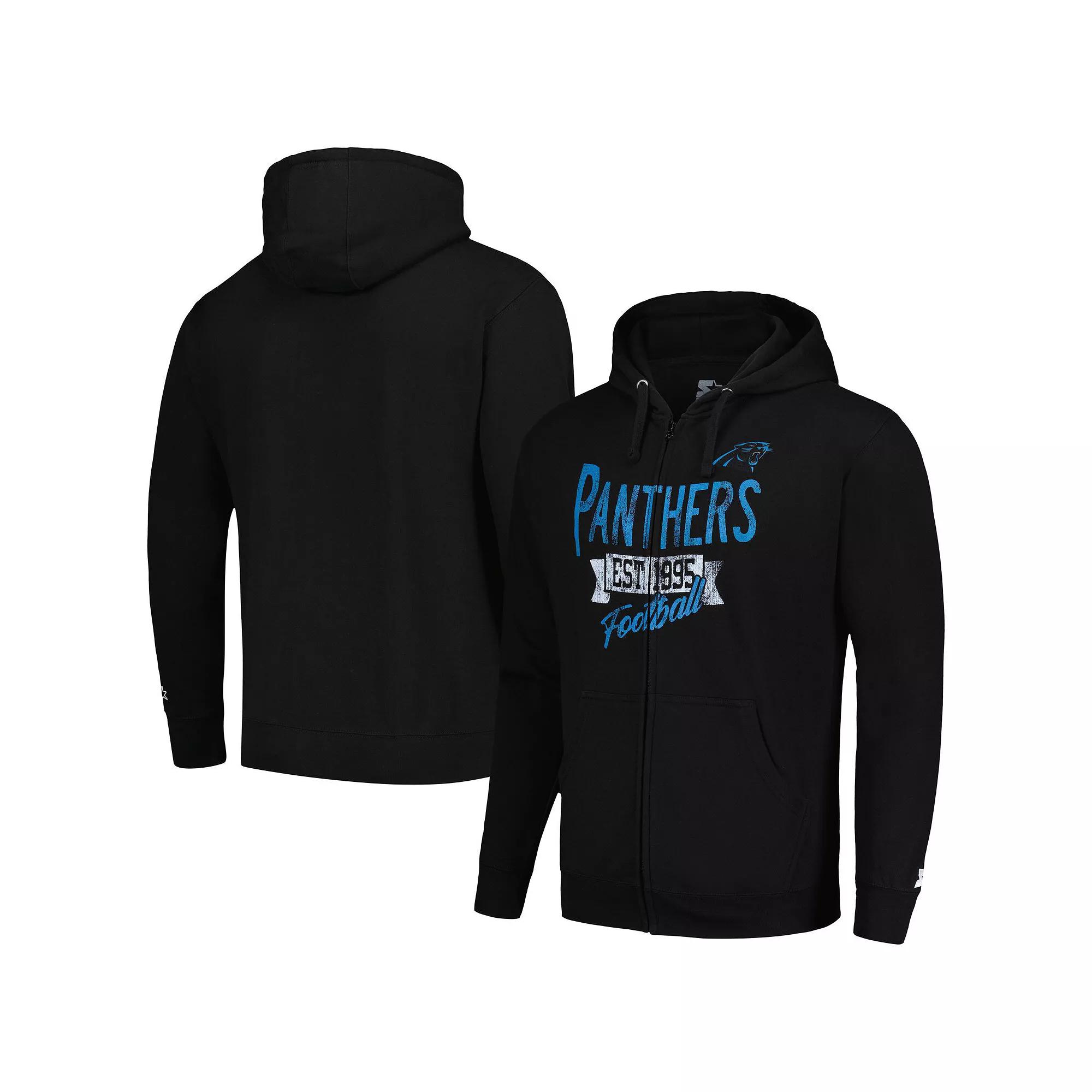 Men's Starter Black Carolina Panthers Domestic Post Season Full-Zip Hoodie,  Product Image
