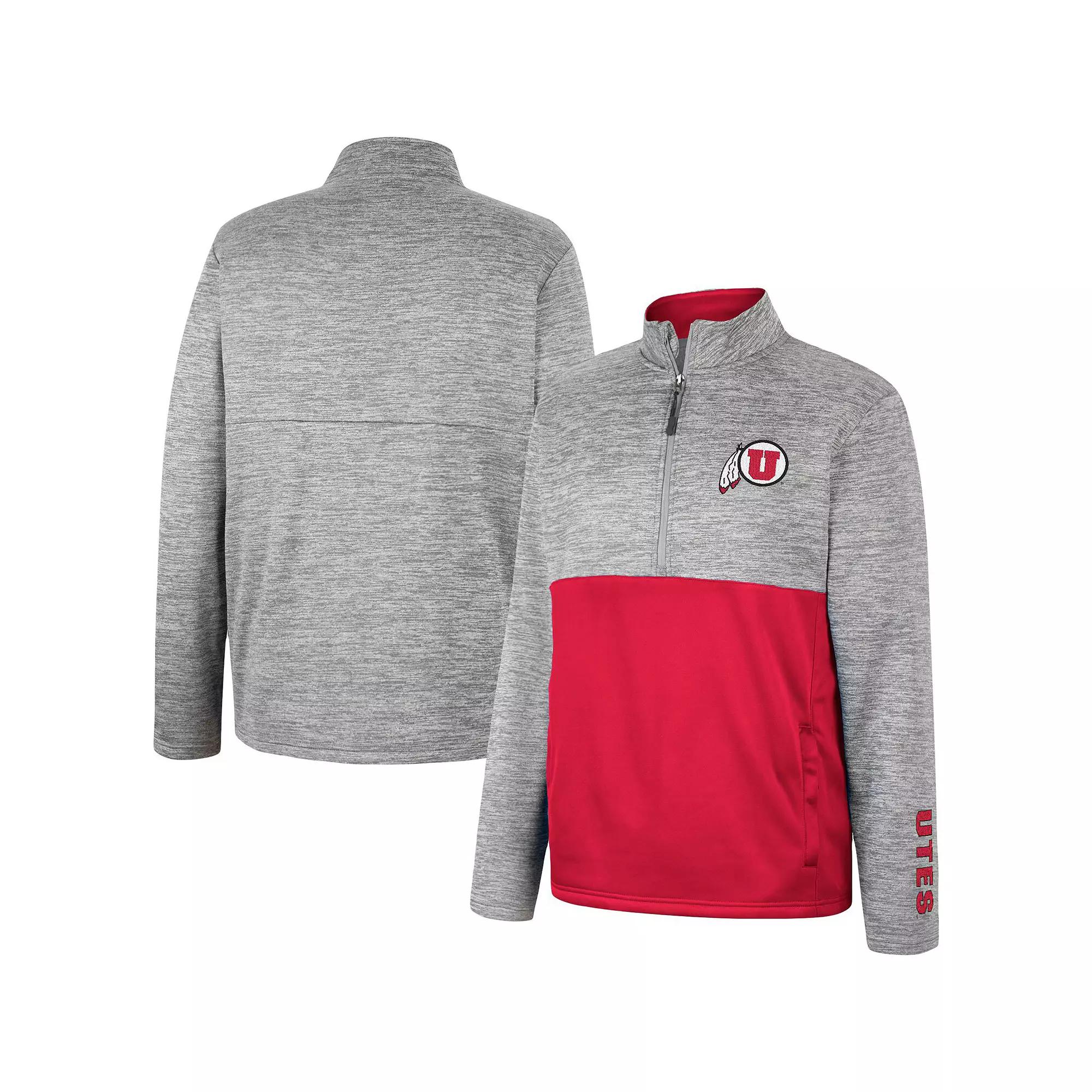 Men's Colosseum Gray Utah Utes John Half-Zip Jacket, Size: Medium, Ute Grey Product Image