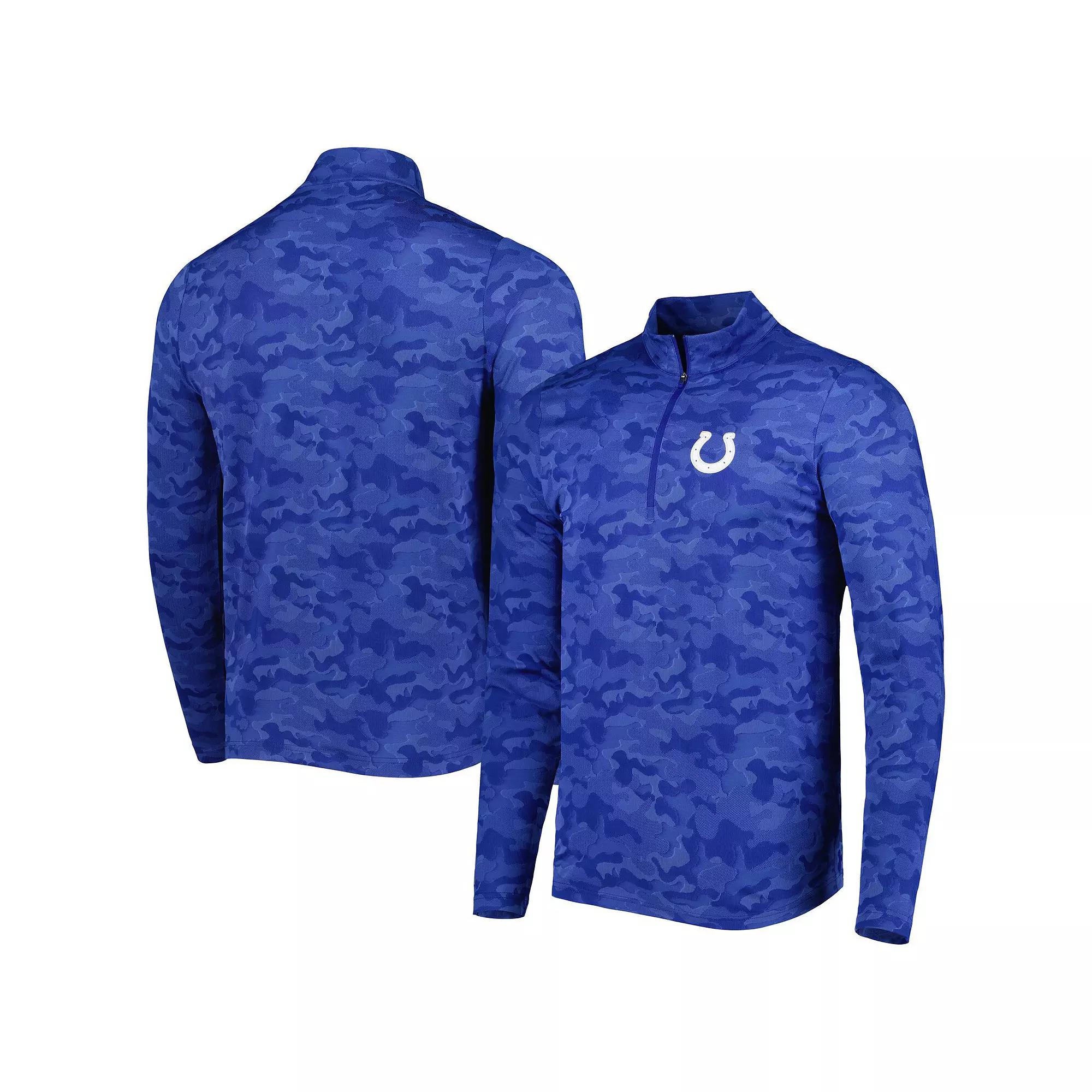 Men's Antigua Royal Indianapolis Colts Brigade Quarter-Zip Sweatshirt,  Product Image