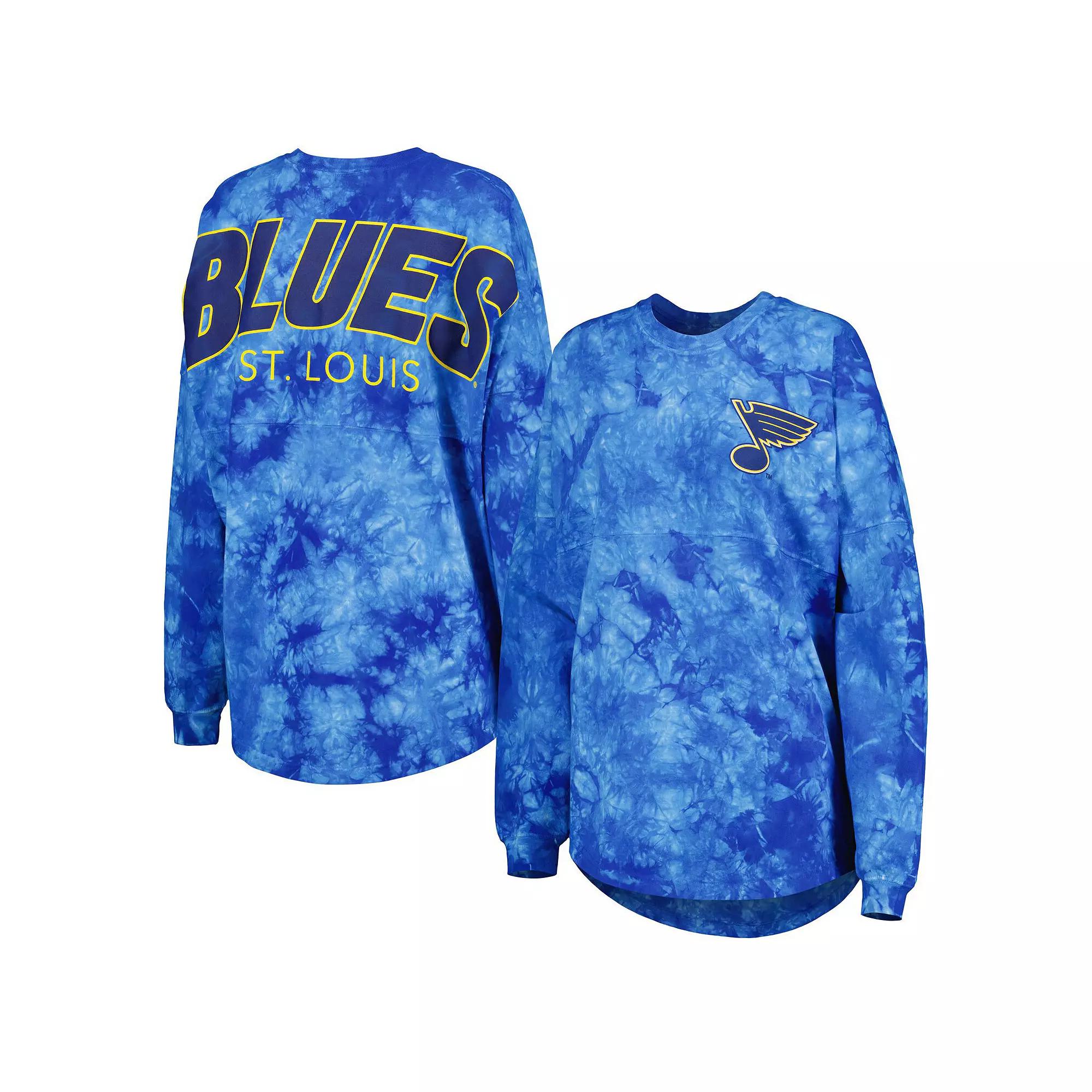 Women's Fanatics Branded Blue St. Louis Blues Crystal-Dye Long Sleeve T-Shirt, Size: Small Product Image