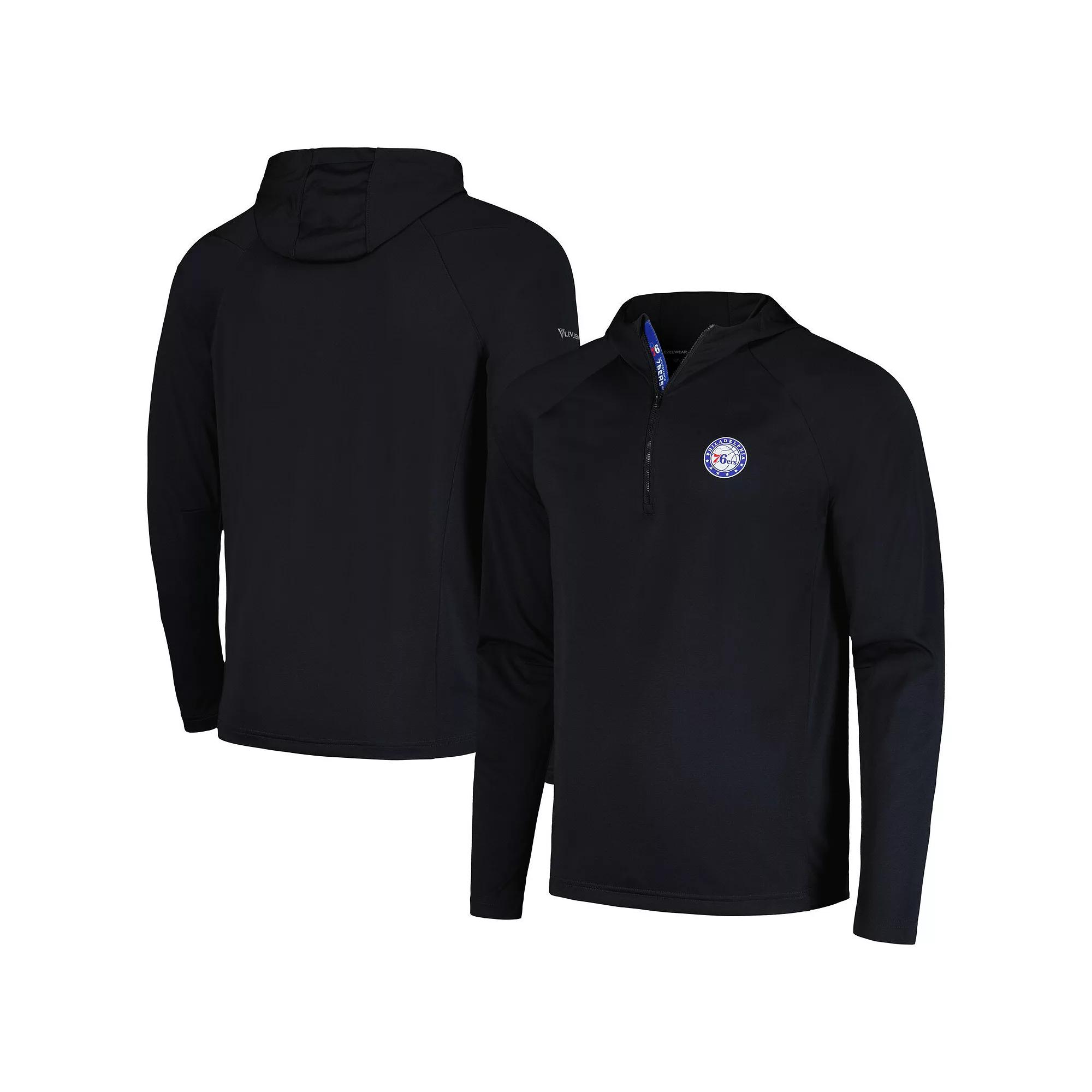 Men's Levelwear Black Chicago Bulls Zander Hoodie Raglan Quarter-Zip Top,  Product Image