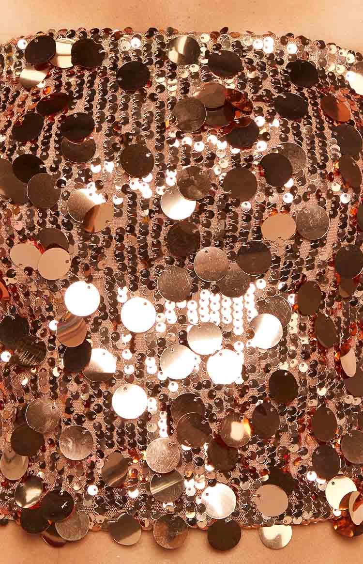 Emiko Bronze Sequin Mini Skirt Girls Product Image