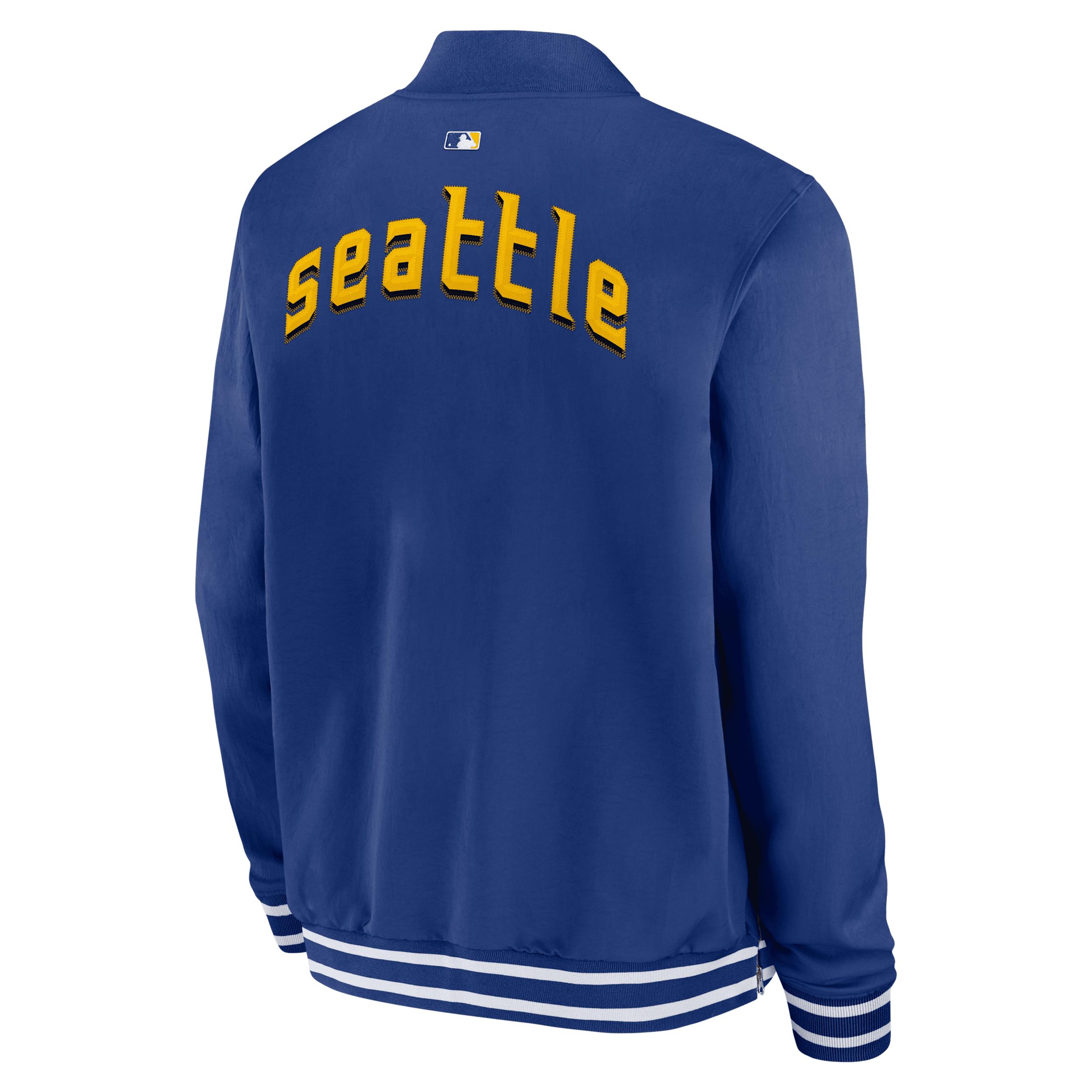 Seattle Mariners Authentic Collection City Connect Nike Men's MLB Full-Zip Bomber Jacket Product Image